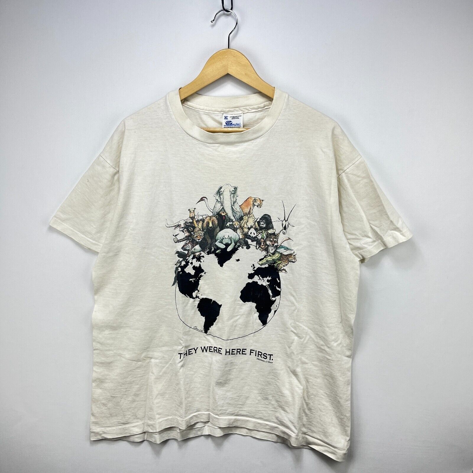 Vintage Vintage '90s Earth Day Animal Nature T-Shirt XL Size US XL / EU 56 / 4 - 1 Thumbnail