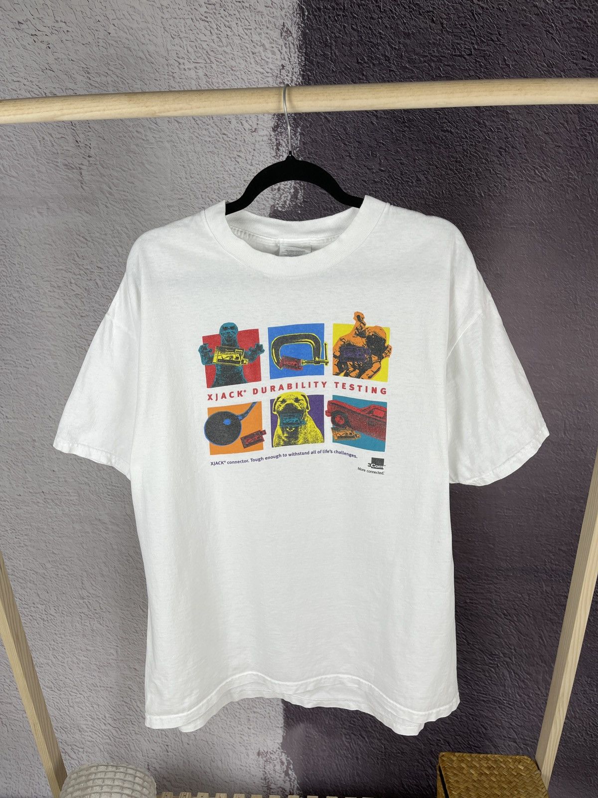 Vintage Vintage 90’s XJack Durability Testing T Shirt Canon Polaroid Size US XL / EU 56 / 4 - 1 Thumbnail
