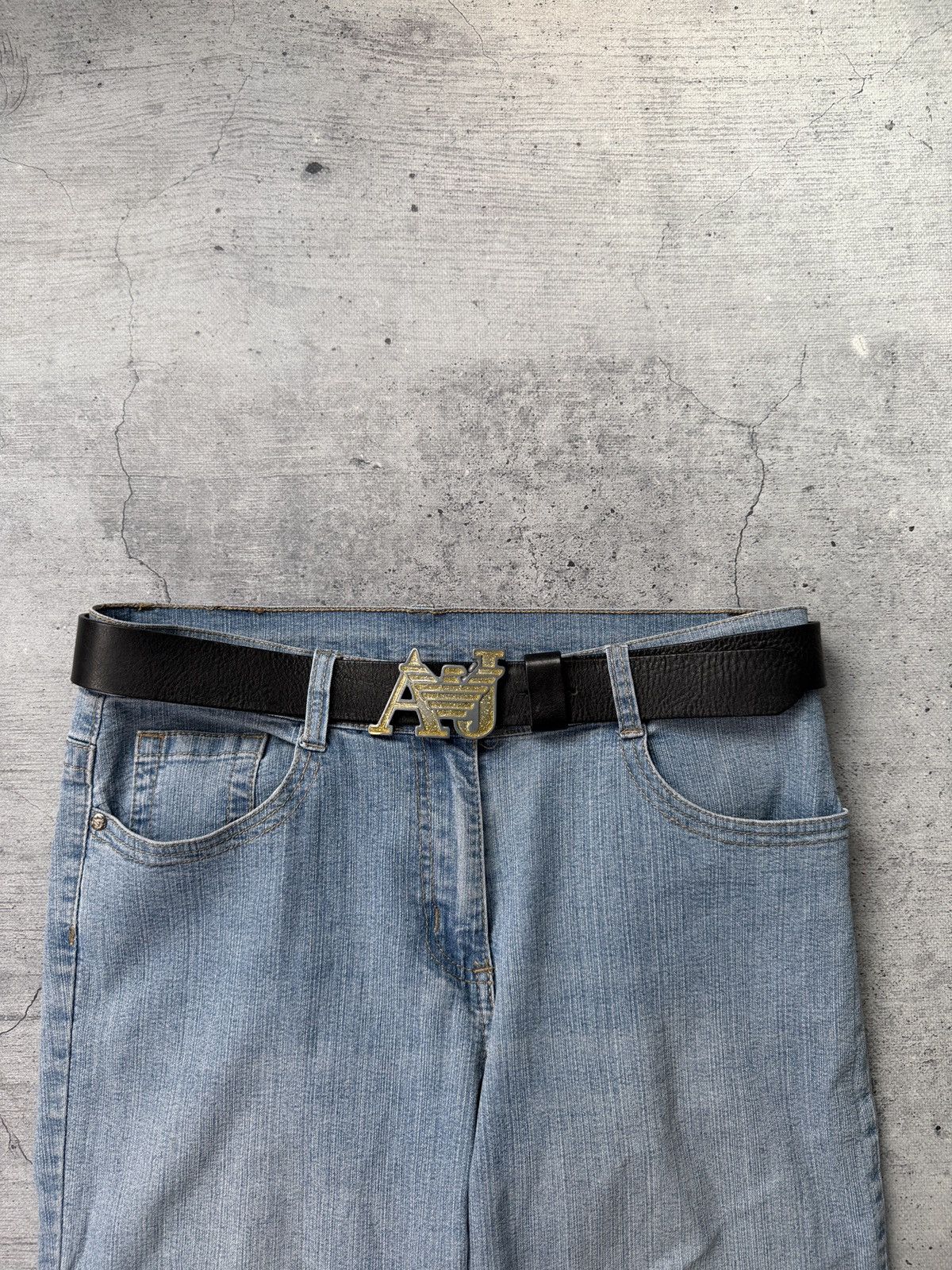 Armani Armani Jeans Leather Black Belt Rare Vintage Size ONE SIZE - 2 Thumbnail