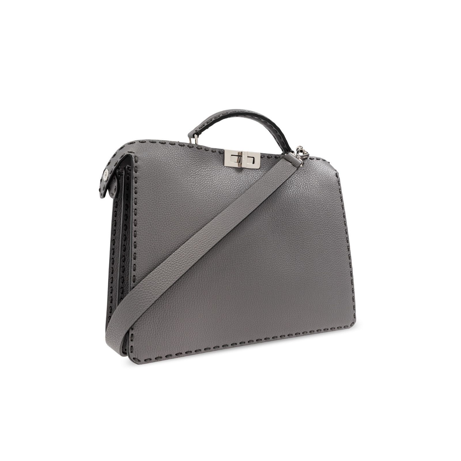Fendi FENDI Peekaboo ISeeU Gray Top Handle Bag New & Authentic Size ONE SIZE - 3 Thumbnail