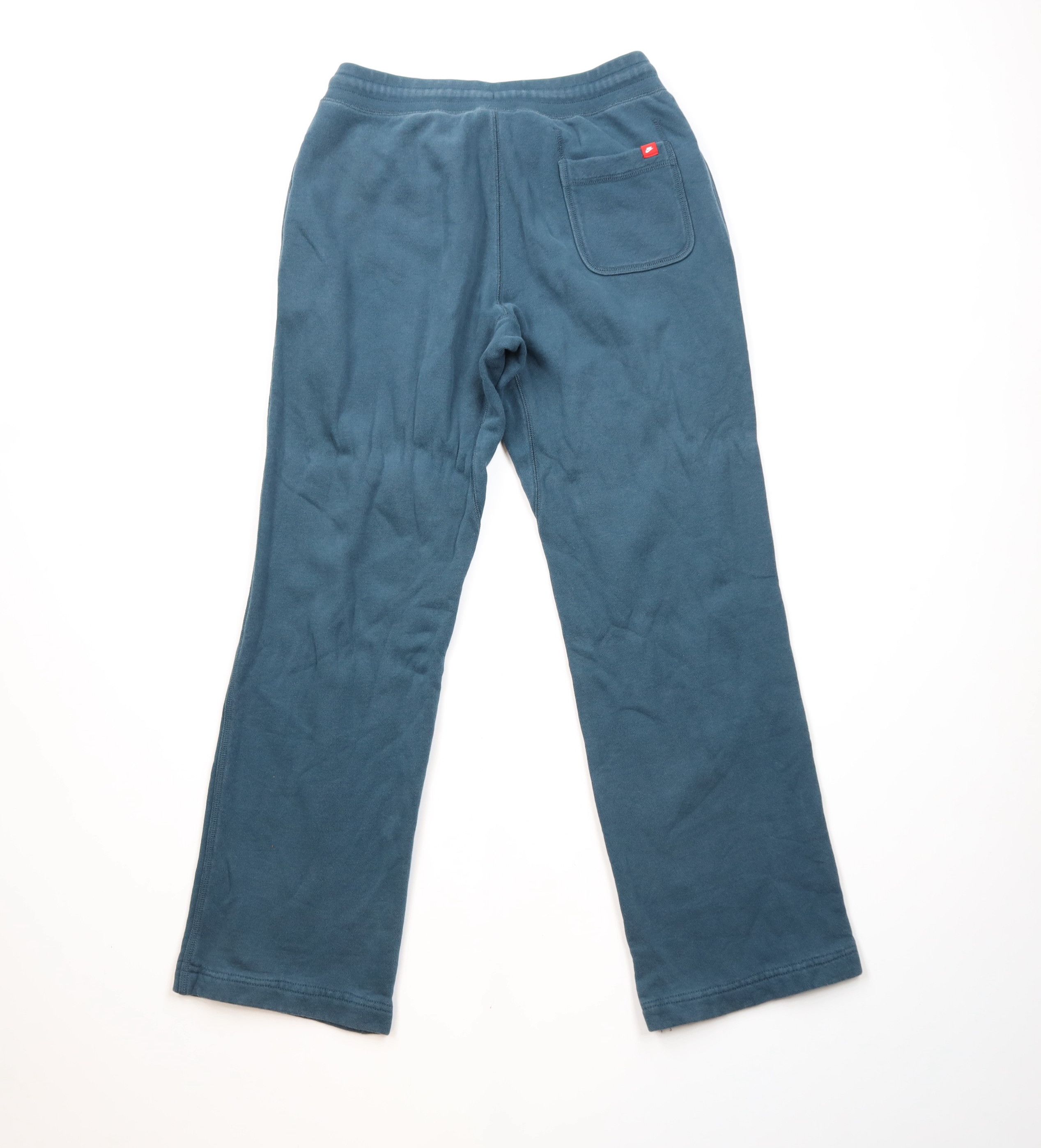 Nike × Vintage Vintage Nike Swoosh Cotton Ribbed Knit Wide Sweatpants Teal Size US 34 / EU 50 - 11 Thumbnail