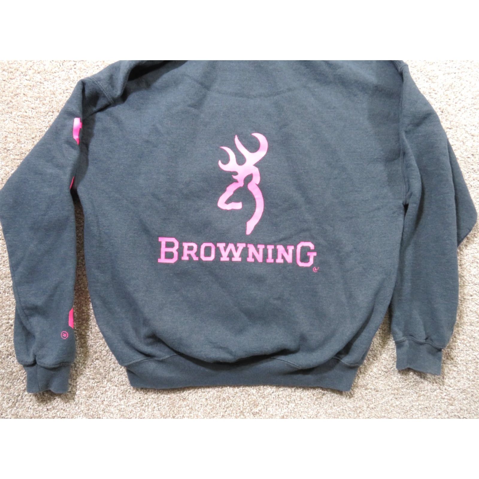 Vintage Browning Buckmark Pink Women's L Country Hoodie Pullover Sweatshirt Long Sleeve Hooded Pockets Graphic Print Logo Casual Americana Western Size L / US 10 / IT 46 - 6 Thumbnail