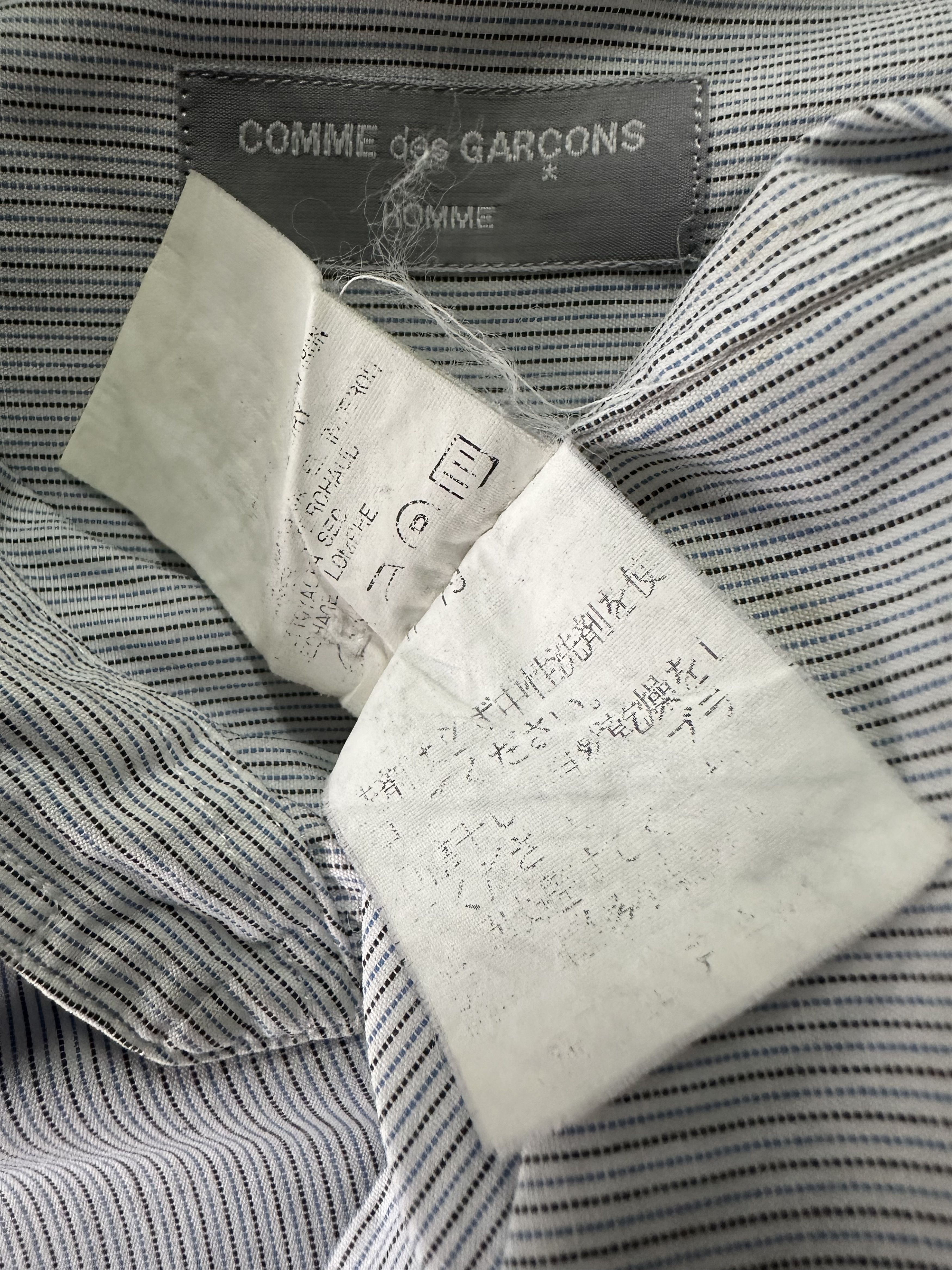 Comme des Garcons Homme Vintage 80s CDG Homme 2 Tone Stripe Shirt Button Up Size US M / EU 48-50 / 2 - 9 Thumbnail