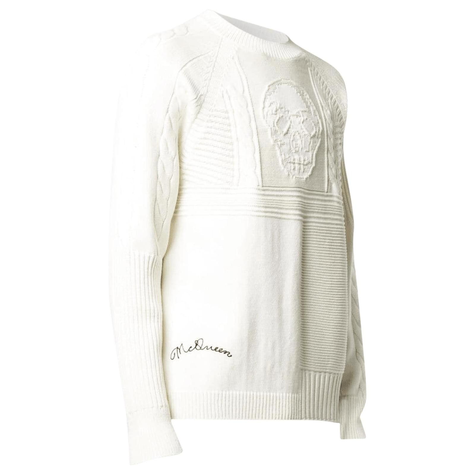 Alexander McQueen o1y1024 Sweater In White Size US L / EU 52-54 / 3 - 2 Thumbnail