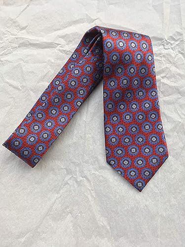 Ermenegildo Zegna Ermenegildo Zegna Red Medallion Pattern Silk Tie Size ONE SIZE - 6 Thumbnail