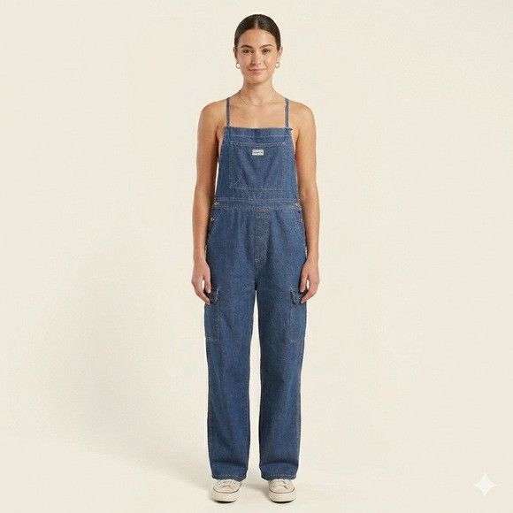 Vintage Vintage Manager Wide Straight Leg Bib Overalls - Medium 🇨🇦 Size 32" / US 10 / IT 46 - 1 Thumbnail
