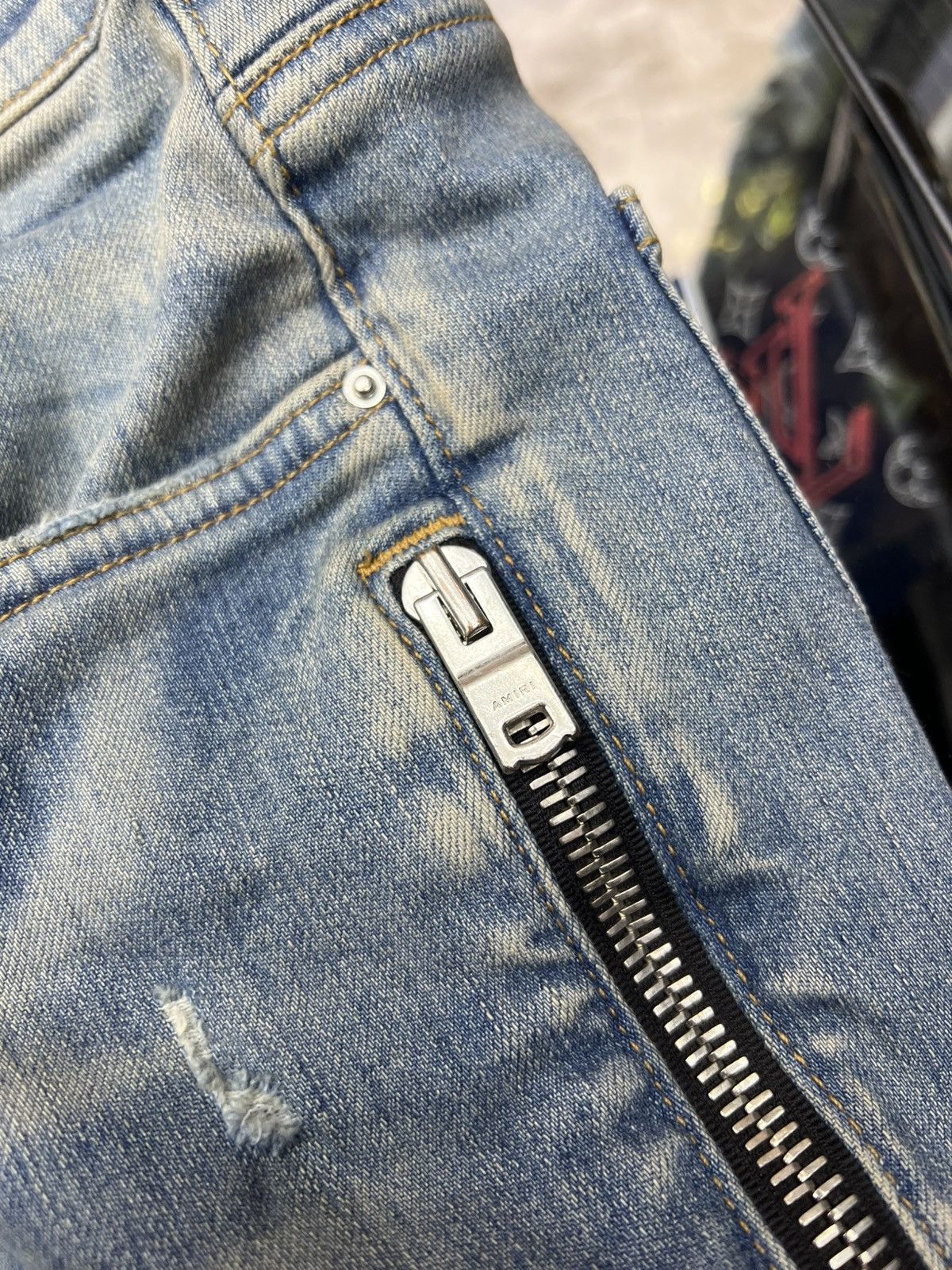 Amiri Amiri Plaid Jeans in Clay Indigo/ Orange Color Wave Size US 33 - 8 Thumbnail
