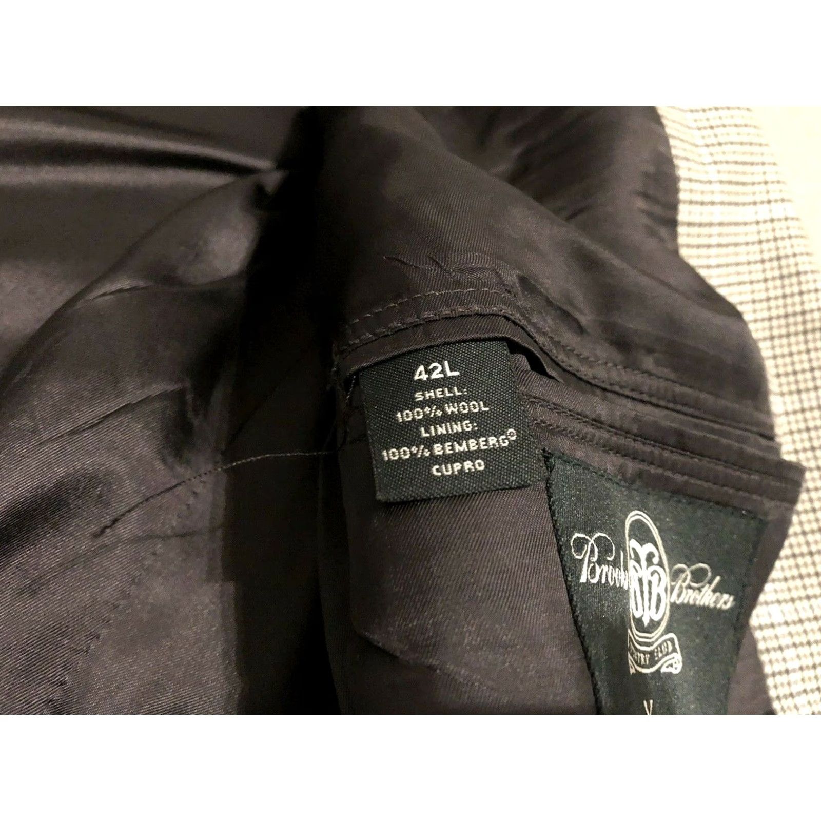 Brooks Brothers BROOKS BROTHERS Blazer Jacket Mens 42L 42 Long Wool Gray Two Button Sports Coat Long Coat Size 42R - 5 Thumbnail