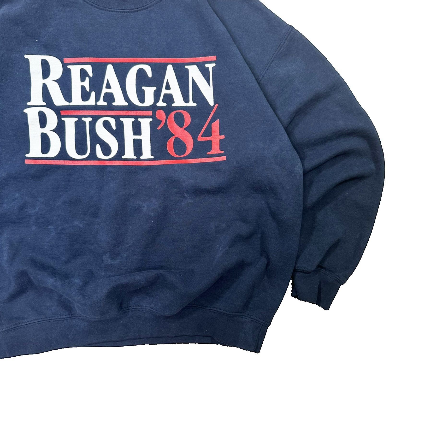 Vintage Reagan Bush 84 Big Print Throwback Graphic Sweater Size US L / EU 52-54 / 3 - 3 Thumbnail