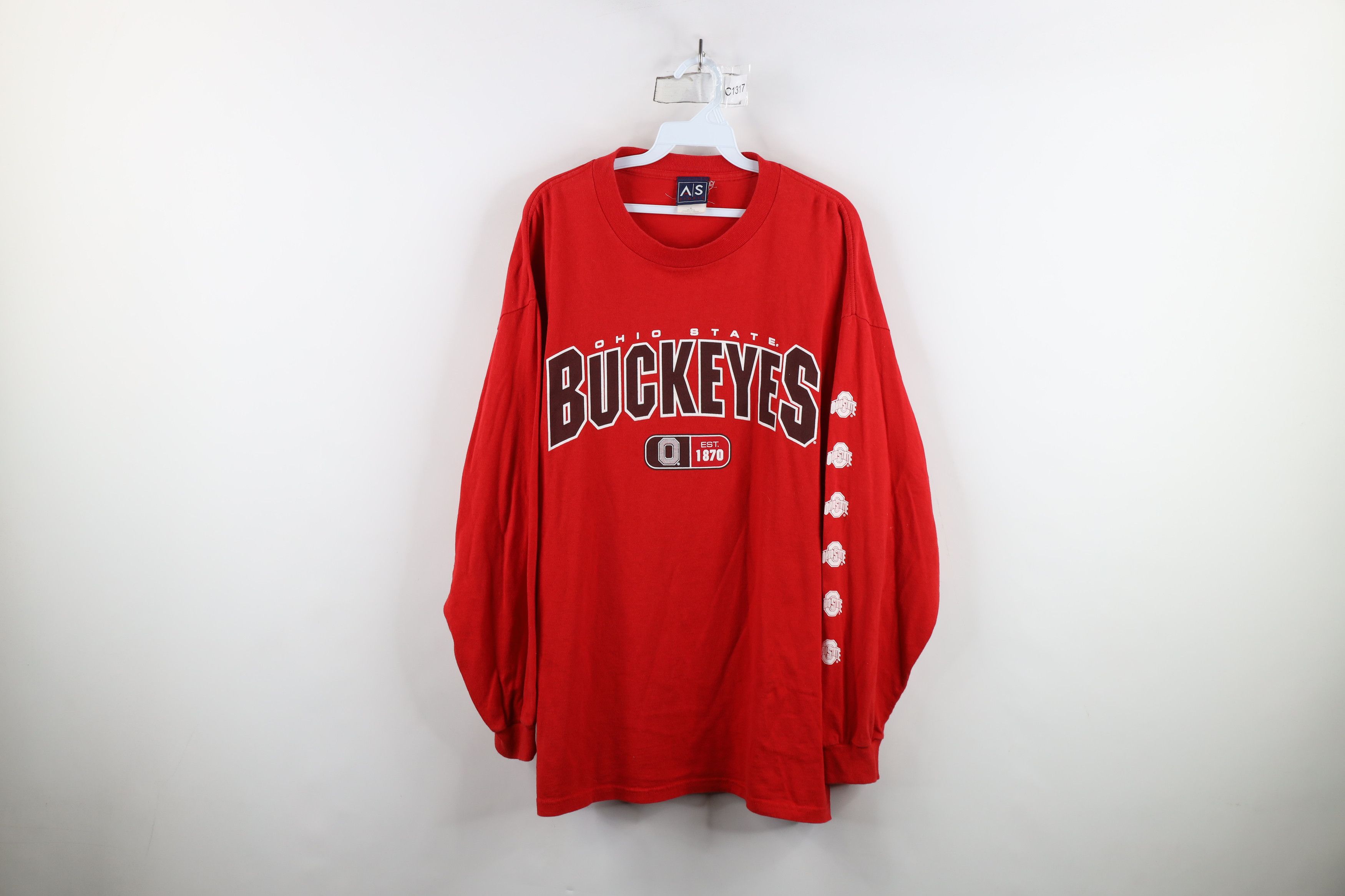 Vintage Vintage 90s Ohio State University Long Sleeve T-Shirt Red Size US XL / EU 56 / 4 - 1 Thumbnail