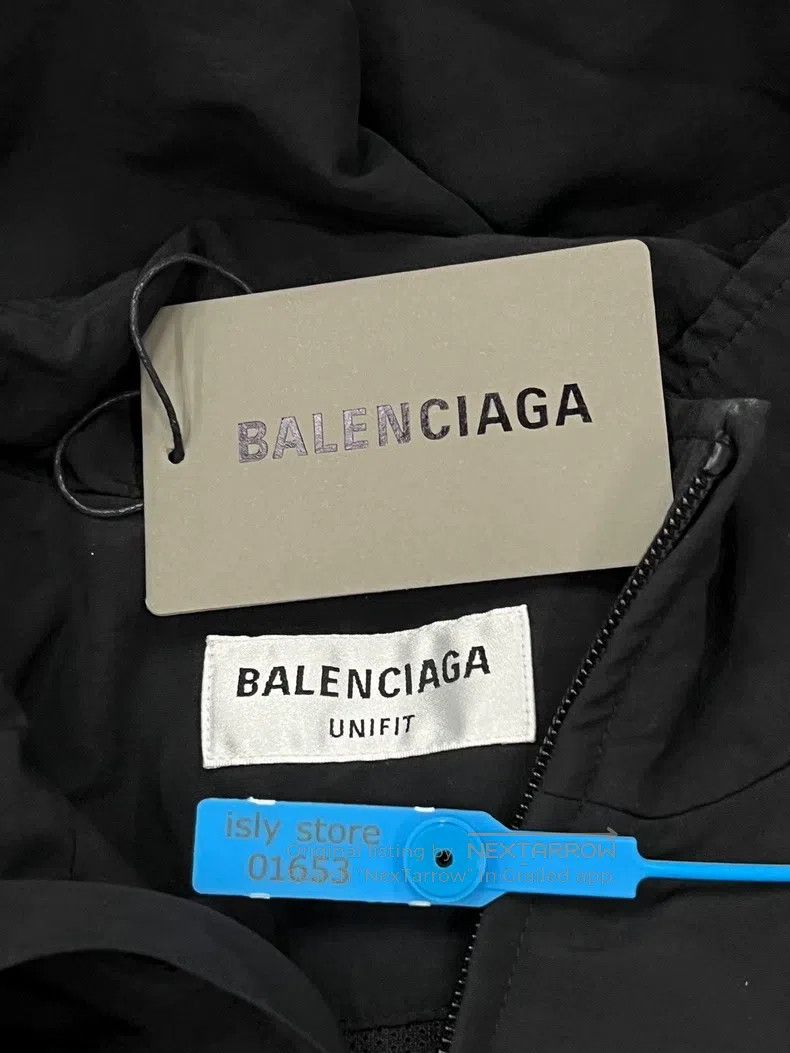 Balenciaga Balenciaga Solid Color徽标 Logo Printed Zip-Up Stand Collar Size US XXS / EU 40 - 5 Thumbnail
