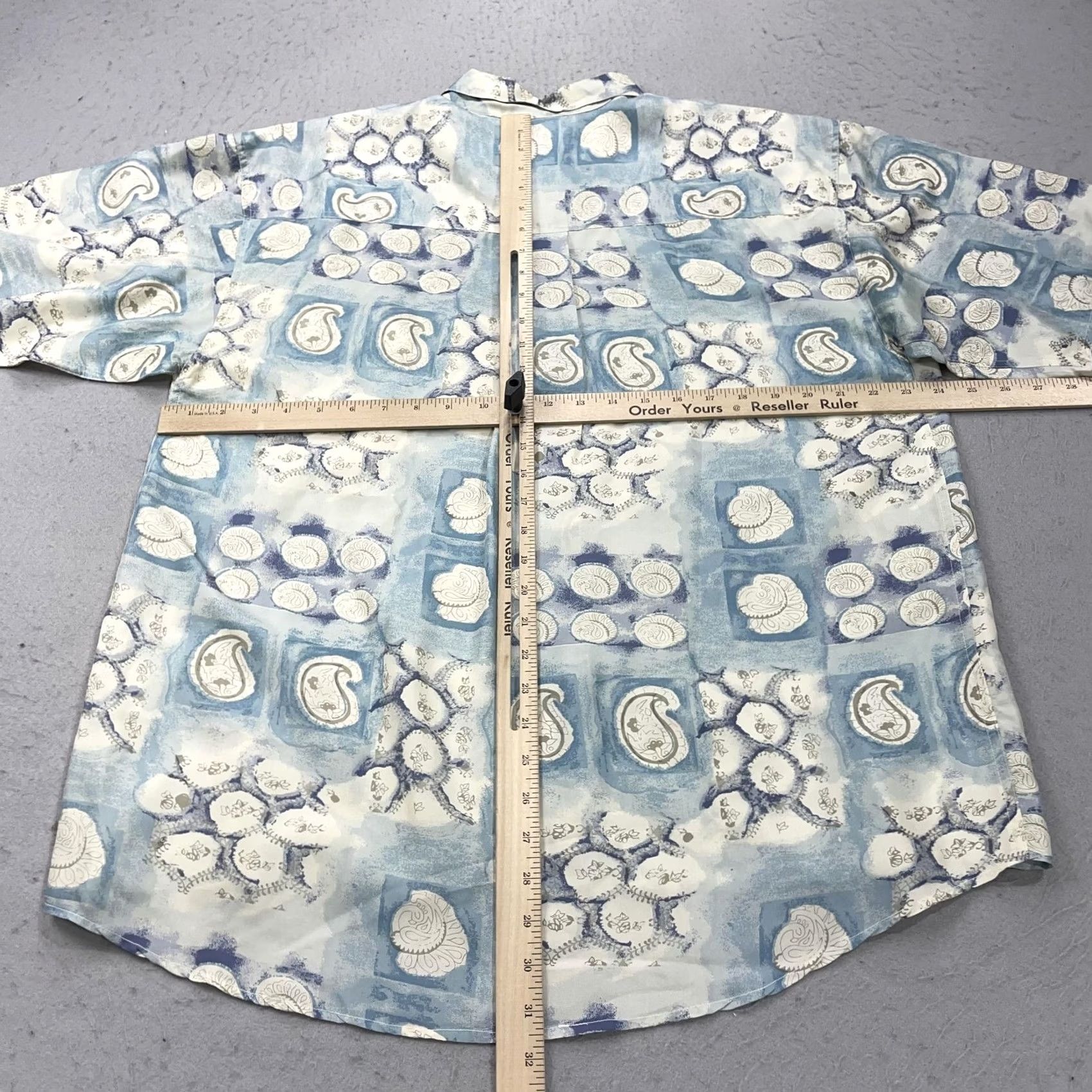 Vintage VINTAGE SUMMA Shirt Mens Large Blue Paisley Silk Short Sleeve Button Summer Camp Size US L / EU 52-54 / 3 - 7 Thumbnail