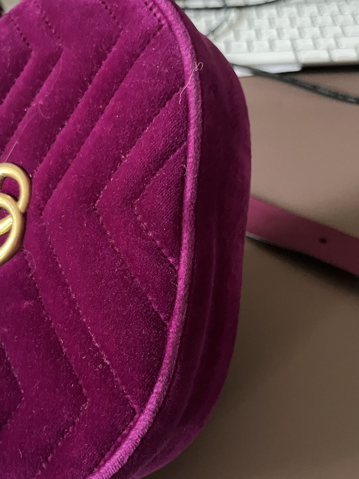 Gucci Gucci Marmont Purple Velvet Belt Bag Size ONE SIZE - 15 Thumbnail