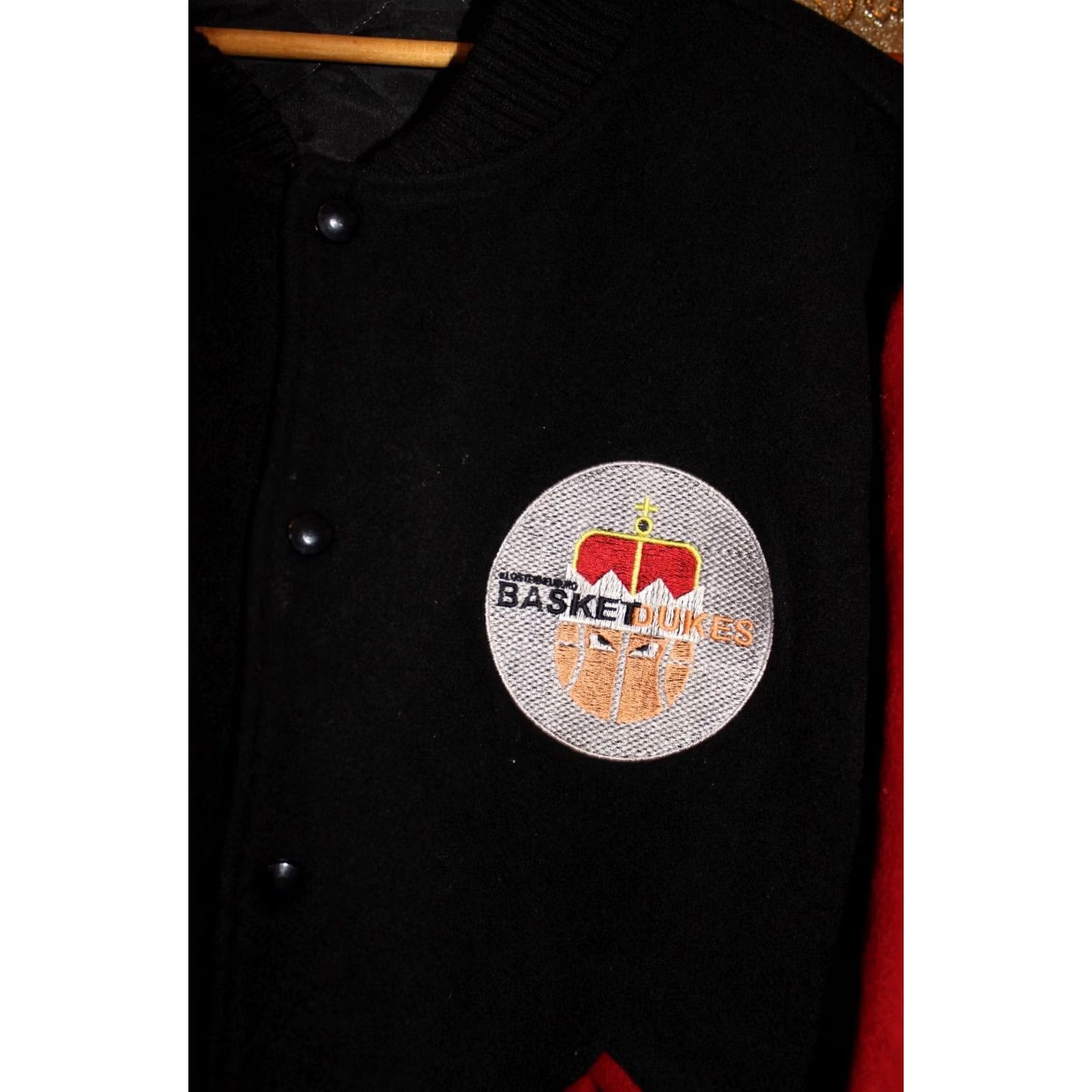 Vintage VINTAGE Orli Bomber Jacket Mens XL Black Red Wool 68cm 69cm 78cm Size US XL / EU 56 / 4 - 2 Thumbnail