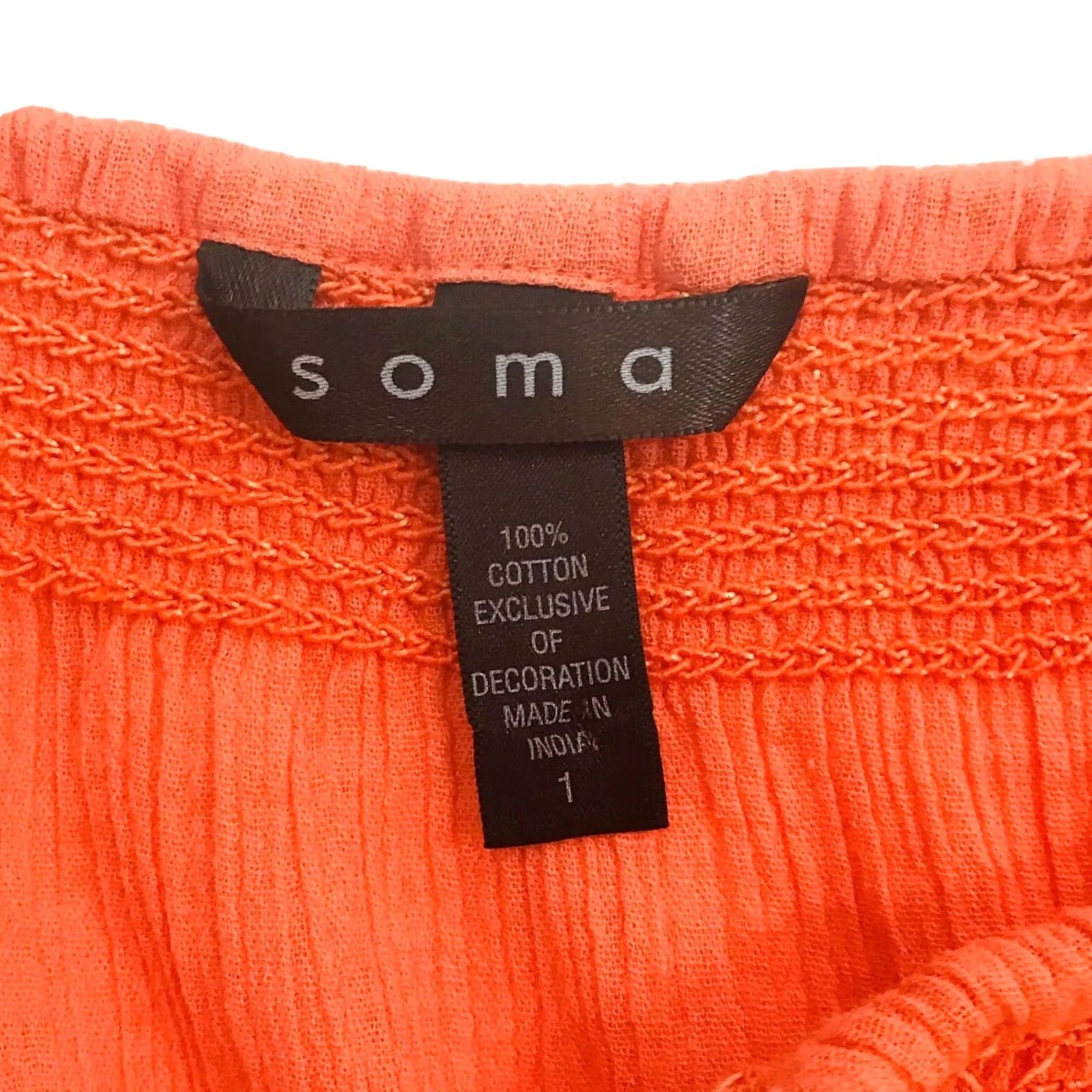 Vintage Soma Womens Small 1 Orange Embroidered Relaxed Fit Casual Travel Size S / US 4 / IT 40 - 7 Thumbnail