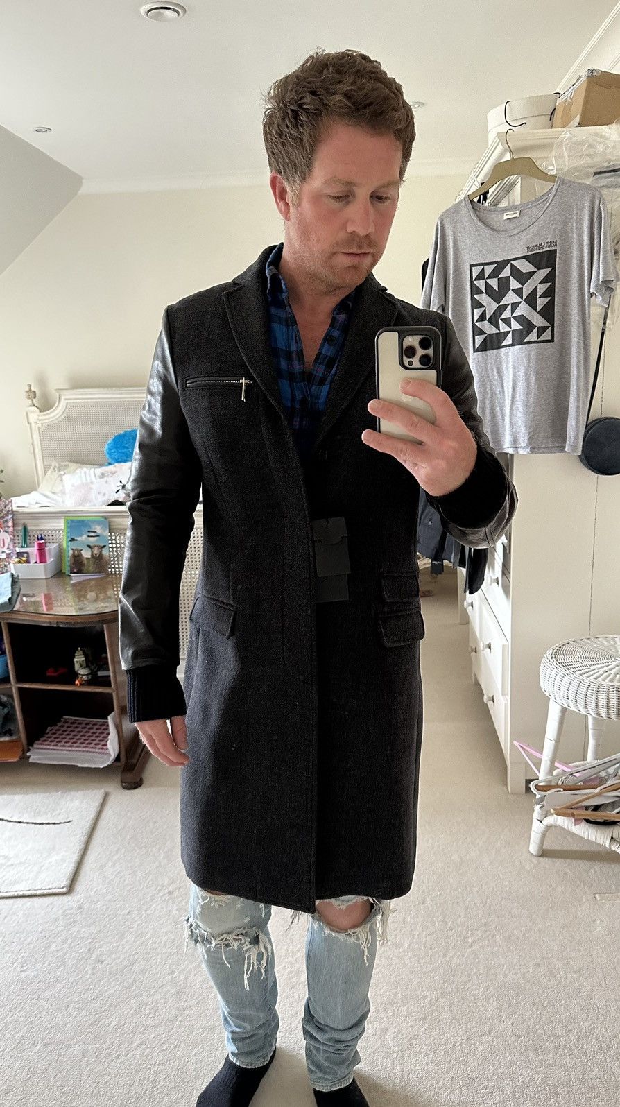 Dsquared2 FW11 Dsquared Dsquared2 leather sleeve long wool coat BNWT Size US M / EU 48-50 / 2 - 5 Thumbnail