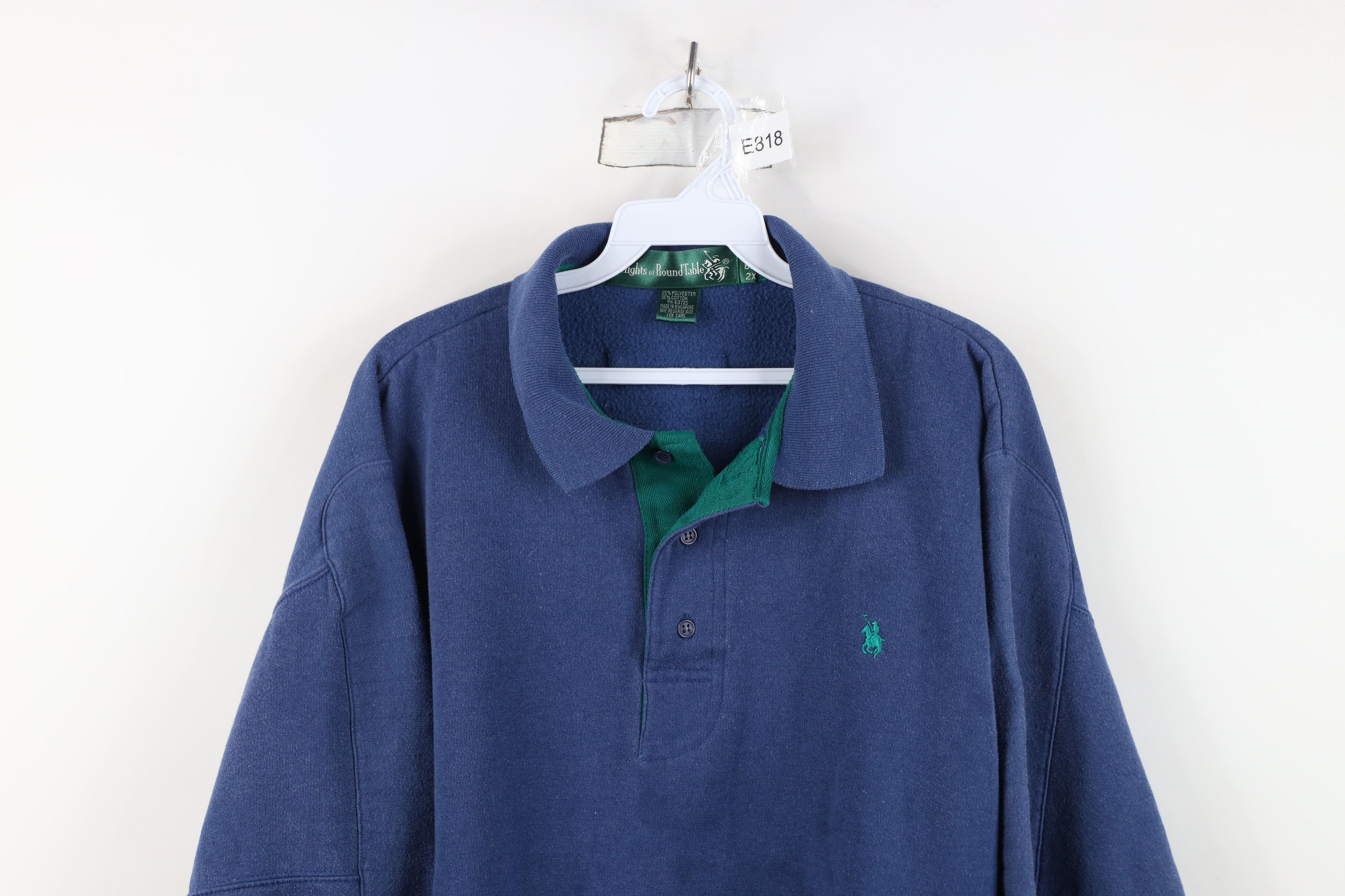 Vintage Vintage 90s Streetwear Collared Rugby Pullover Sweatshirt Size XXL / US 16-18 / IT 52-54 - 2 Thumbnail