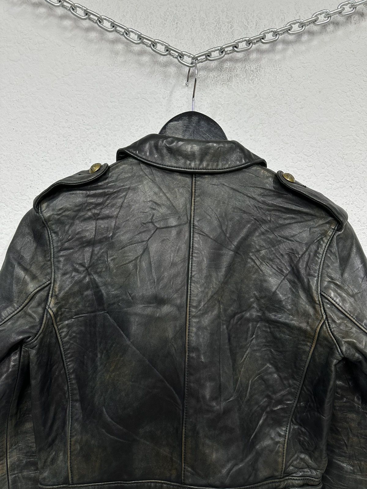Polo Ralph Lauren Vintage Leather Jacket Polo Ralph Lauren Cropped Faded Rare Size S / US 4 / IT 40 - 13 Thumbnail