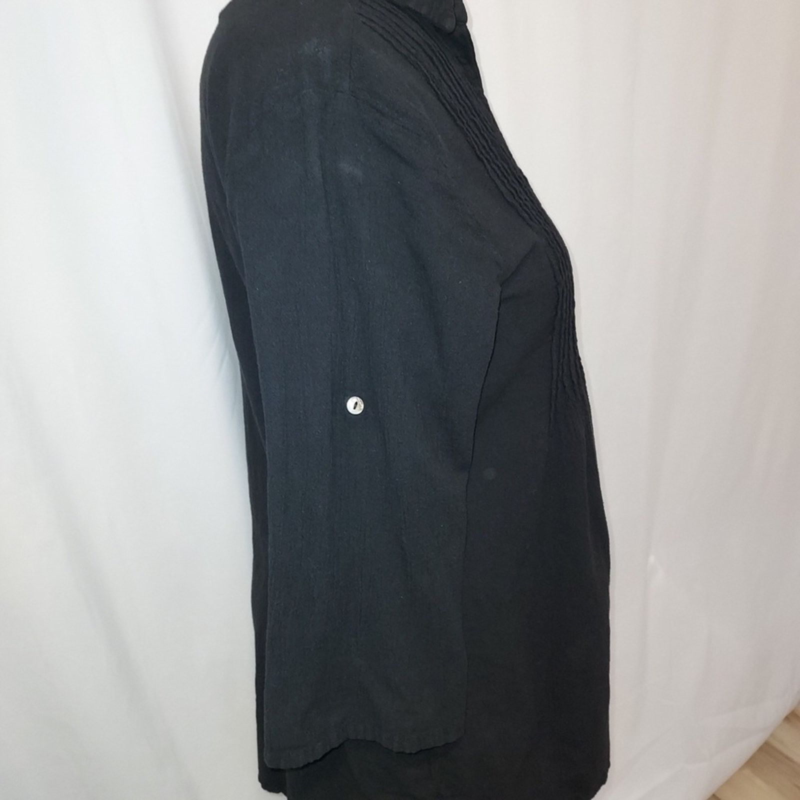 Other Vintage Dunes Black Shell Shirt Button Up Blouse Top Size L / US 10 / IT 46 - 4 Thumbnail