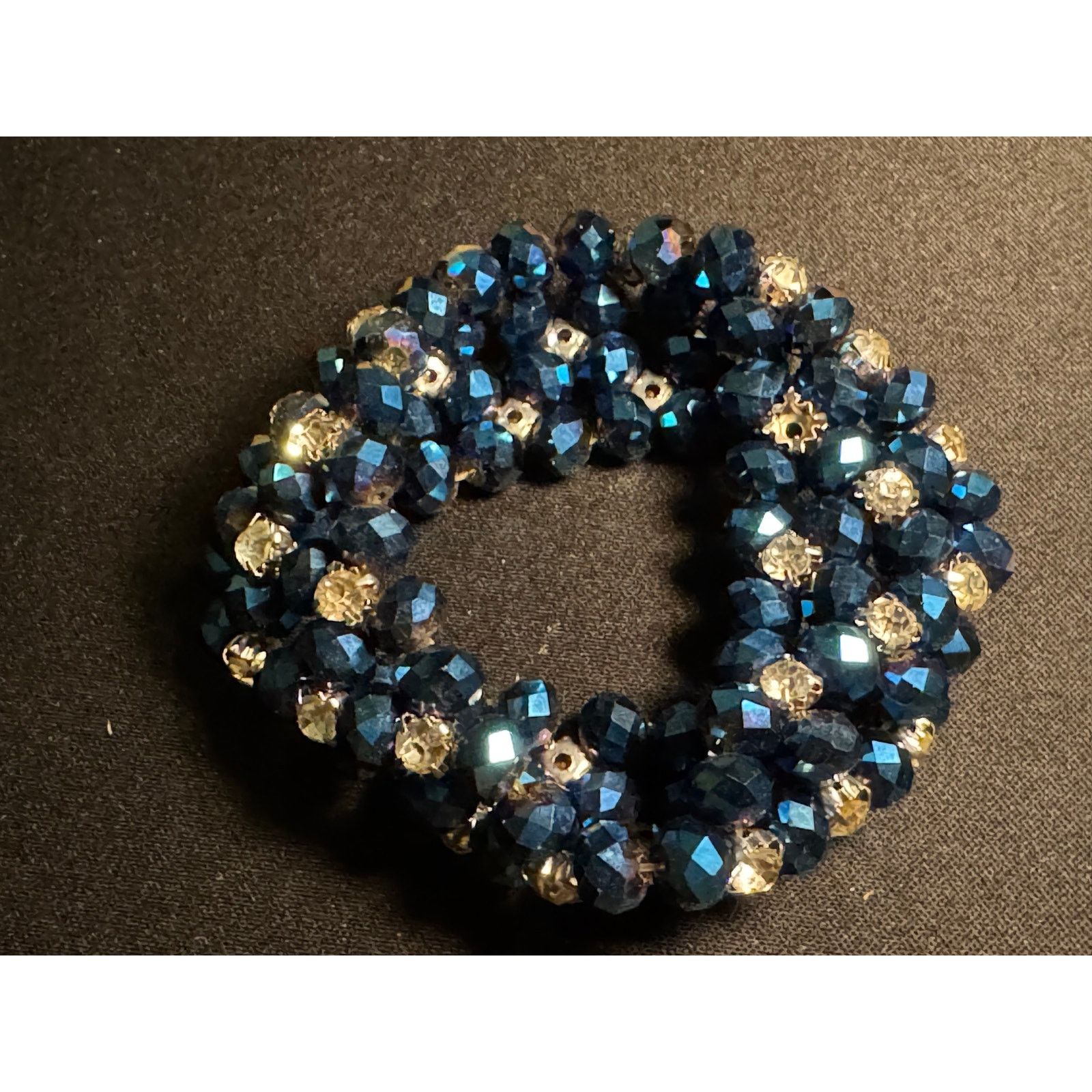 Other Sapphire Blue & Clear Crystal A/B Rhinestone Bracelet Size ONE SIZE - 3 Thumbnail