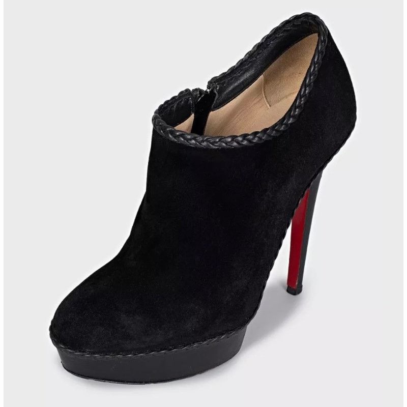 Christian Louboutin Christian Louboutin Black Suede Ankle Booties 37.5 EU Size US 6.5 / IT 36.5 - 3 Thumbnail