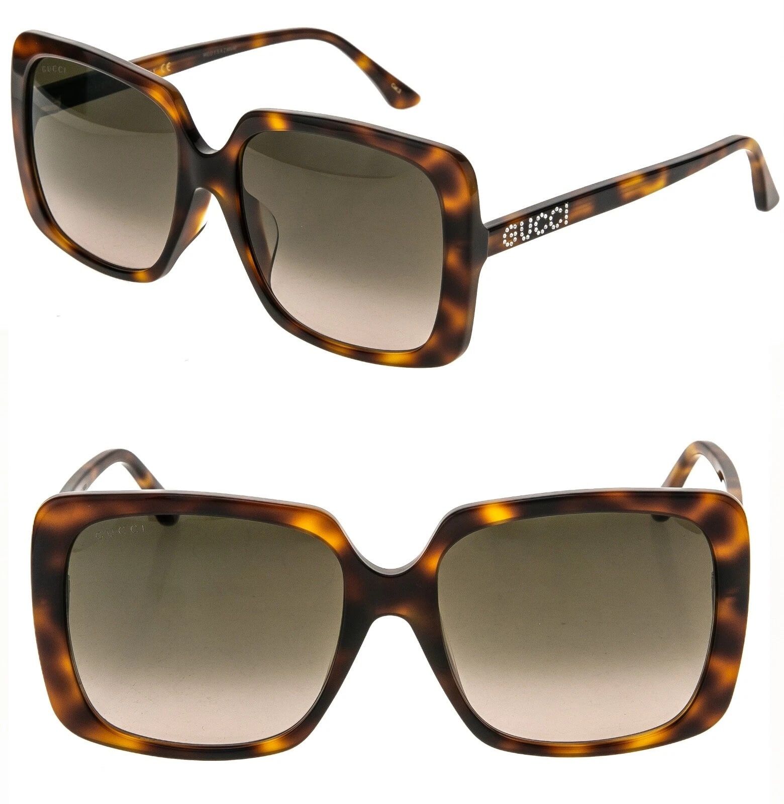 Gucci GUCCI 0728 Brown Stud Logo Oversized Sunglasses GG0728S 002 Size ONE SIZE - 1 Thumbnail