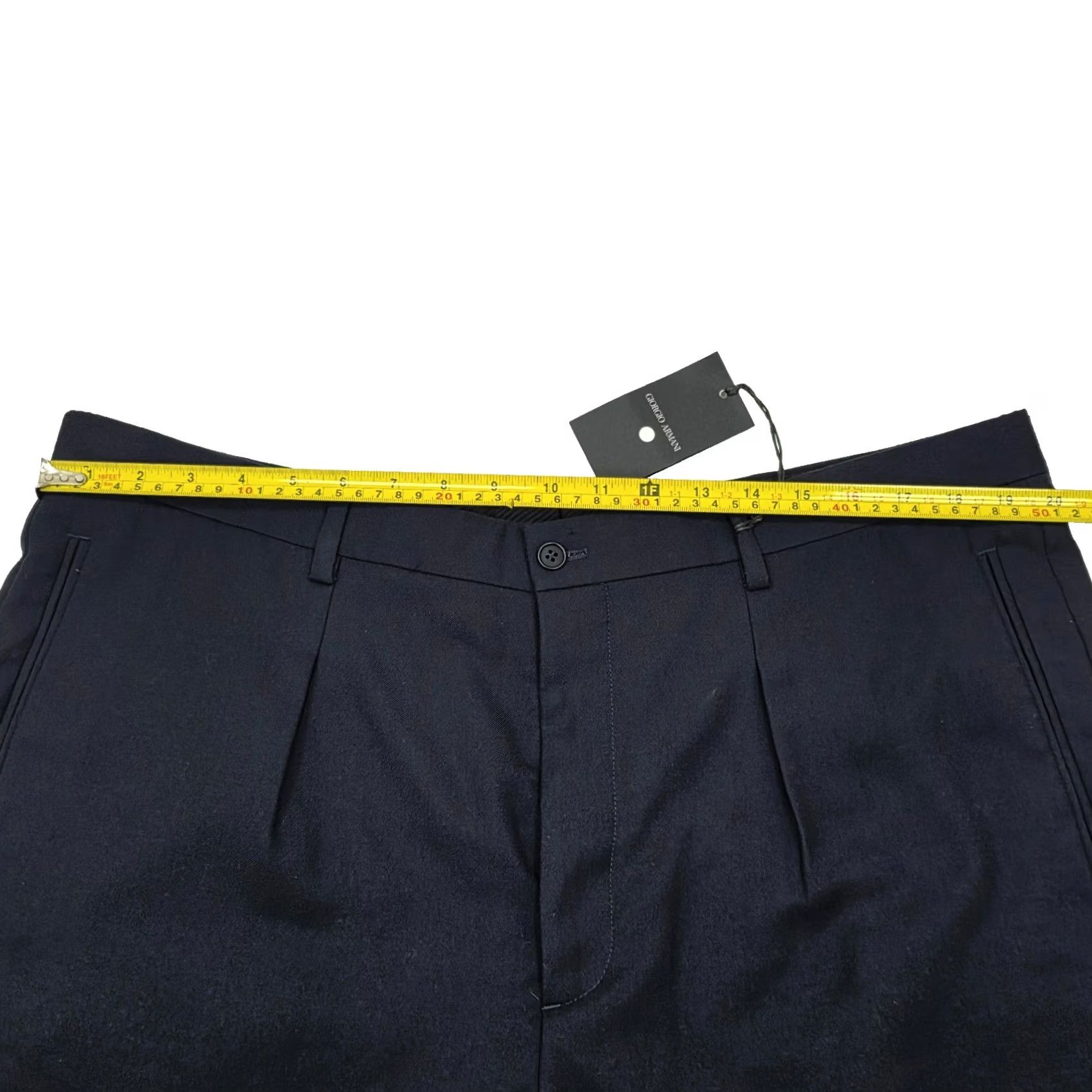 Giorgio Armani Giorgio Armani Mens Navy Pleated Straight Trousers Wool Size 32 Size US 32 / EU 48 - 3 Thumbnail