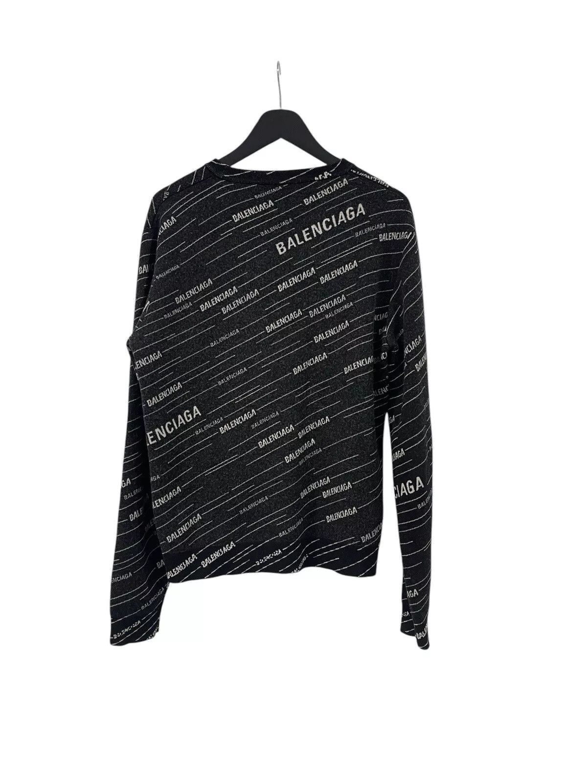Balenciaga Balenciaga Sweater Jacquard Logo Black White Medium Size US M / EU 48-50 / 2 - 3 Thumbnail