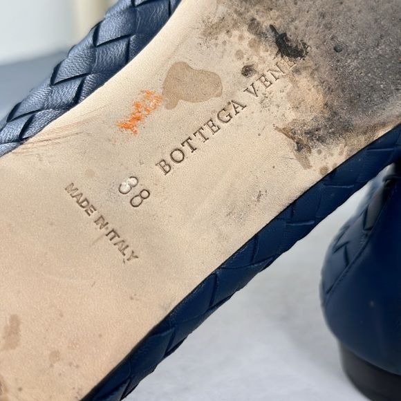 Bottega Veneta BOTTEGA VENETA INTRECCIATO Woven Midnight Blue Ballet Flats Size US 8 / IT 38 - 9 Thumbnail