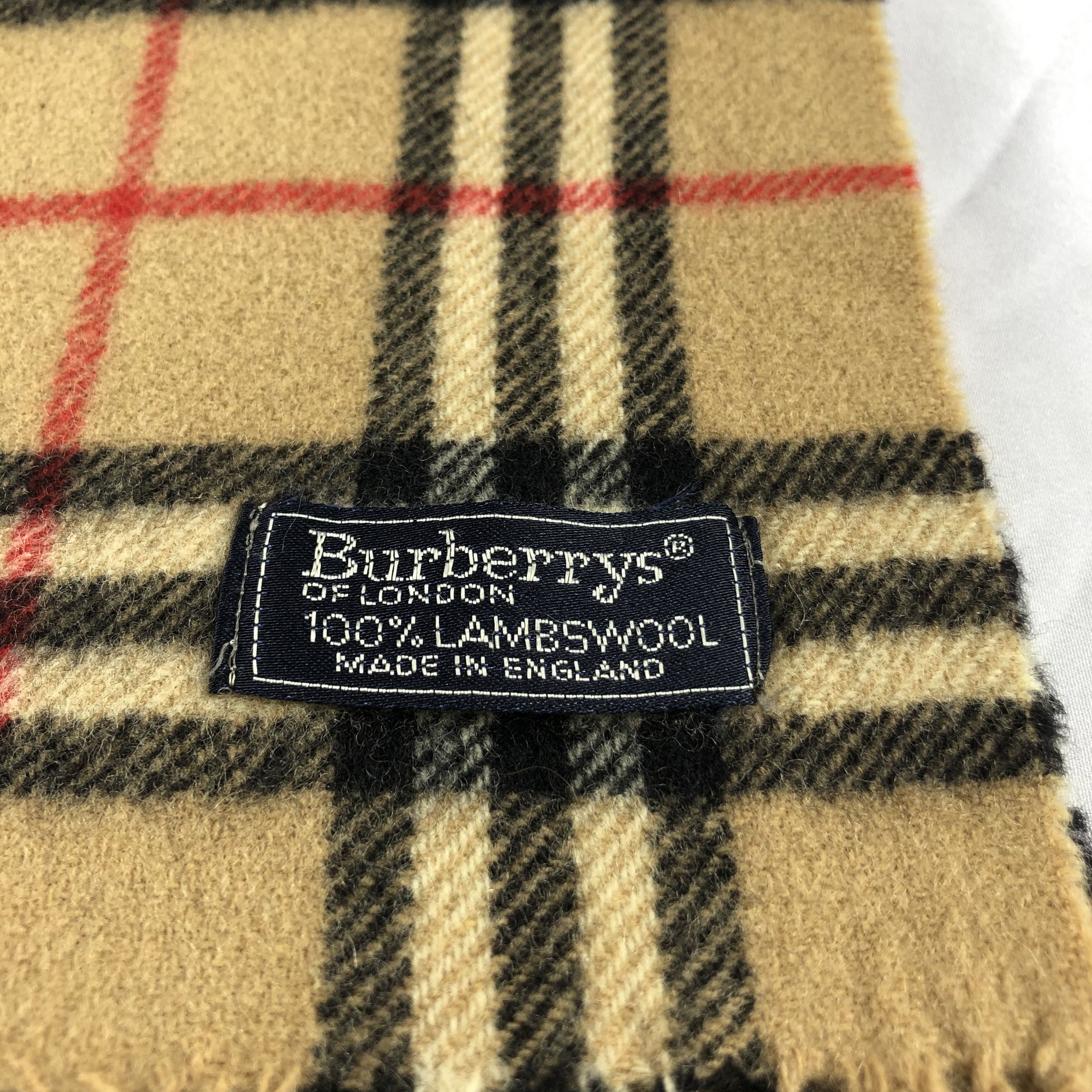 Burberry Burberrys Nova Check Tan Wool Scarf Muffler V1012 Size ONE SIZE - 4 Thumbnail