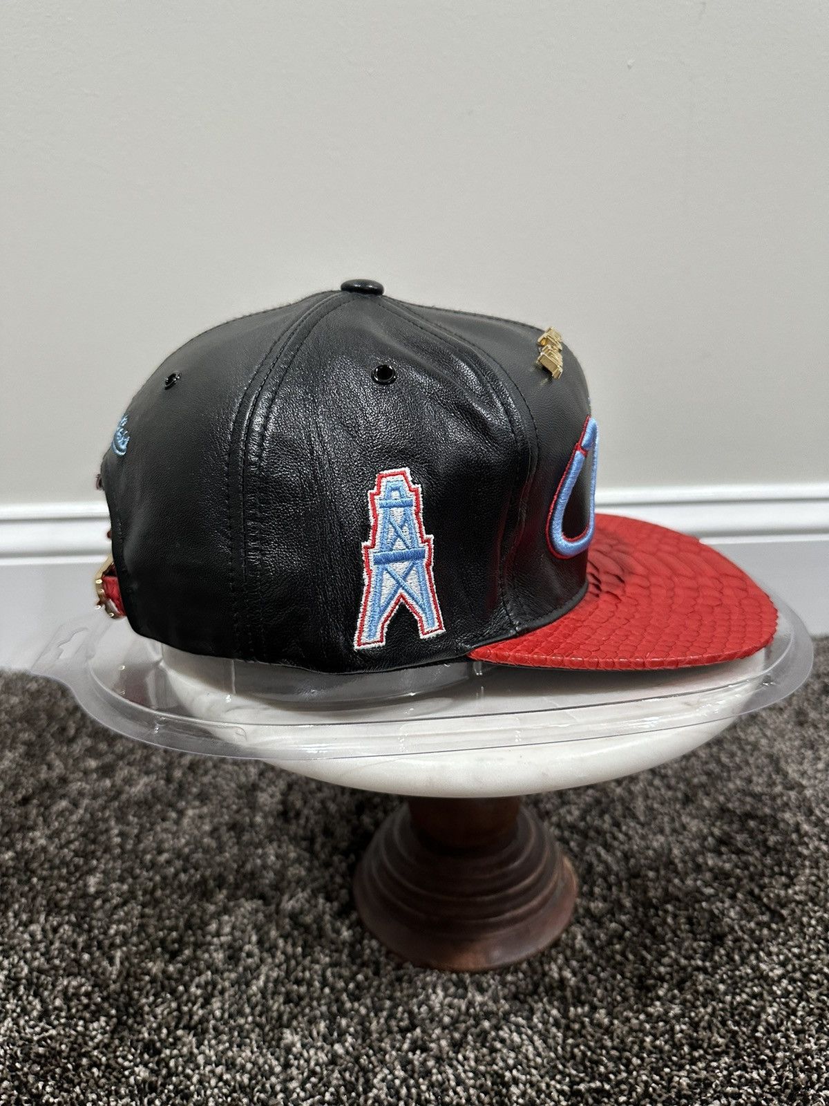 Just Don Just Don x Mitchell & Ness NFL Houston Oilers Leather Hat Size ONE SIZE - 2 Thumbnail