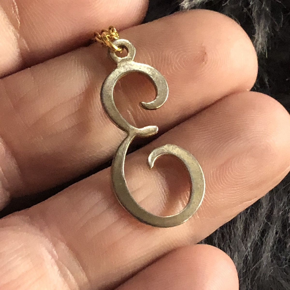 Handmade Handcrafted vintage gold fancy monogram initial necklace Size ONE SIZE - 5 Thumbnail