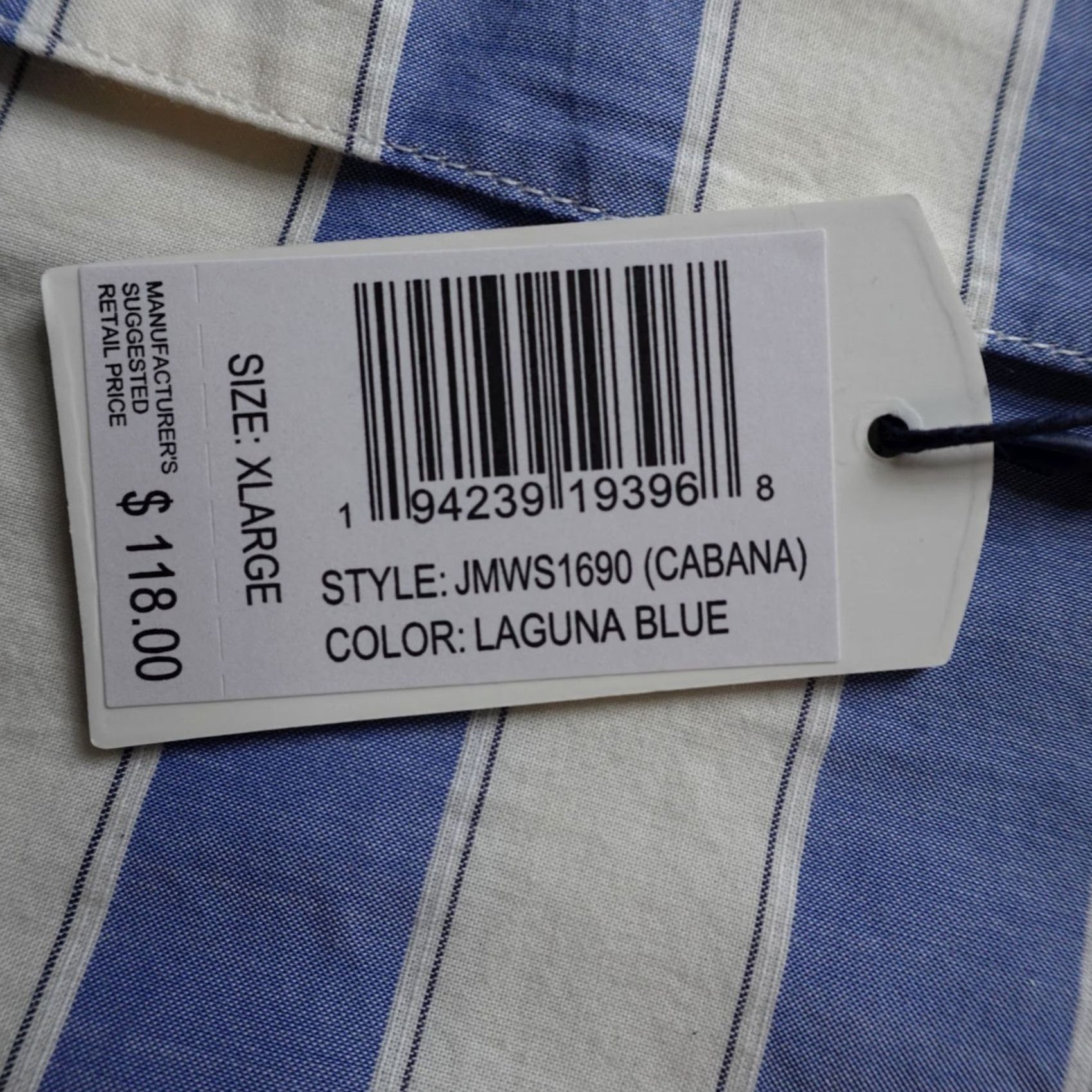 johnnie-O VINTAGE Johnnie-O Shirt XL Blue Striped Short Sleeve Camp Cabana NEW Size US XL / EU 56 / 4 - 4 Thumbnail