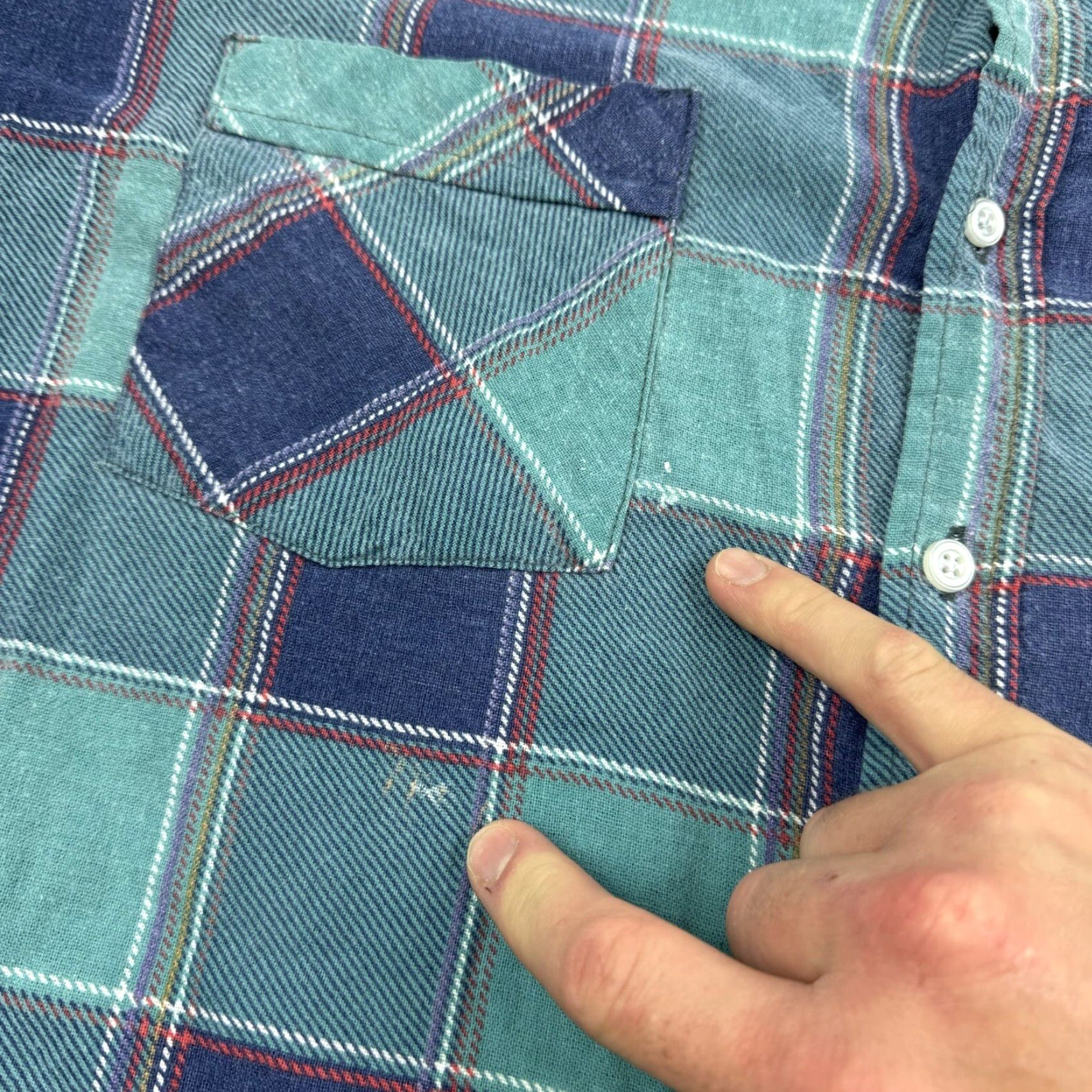 Vintage VINTAGE Woodland Flannel Shirt Adult 2XL Blue Plaid 90s Grunge Workwear Mens Size US XXL / EU 58 / 5 - 3 Thumbnail
