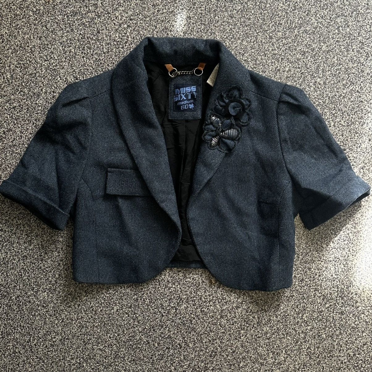 Miss Sixty Miss Sixty Blazer Cropped Wool Dark Blue Y2K Jacket Size M / US 6-8 / IT 42-44 - 1 Thumbnail