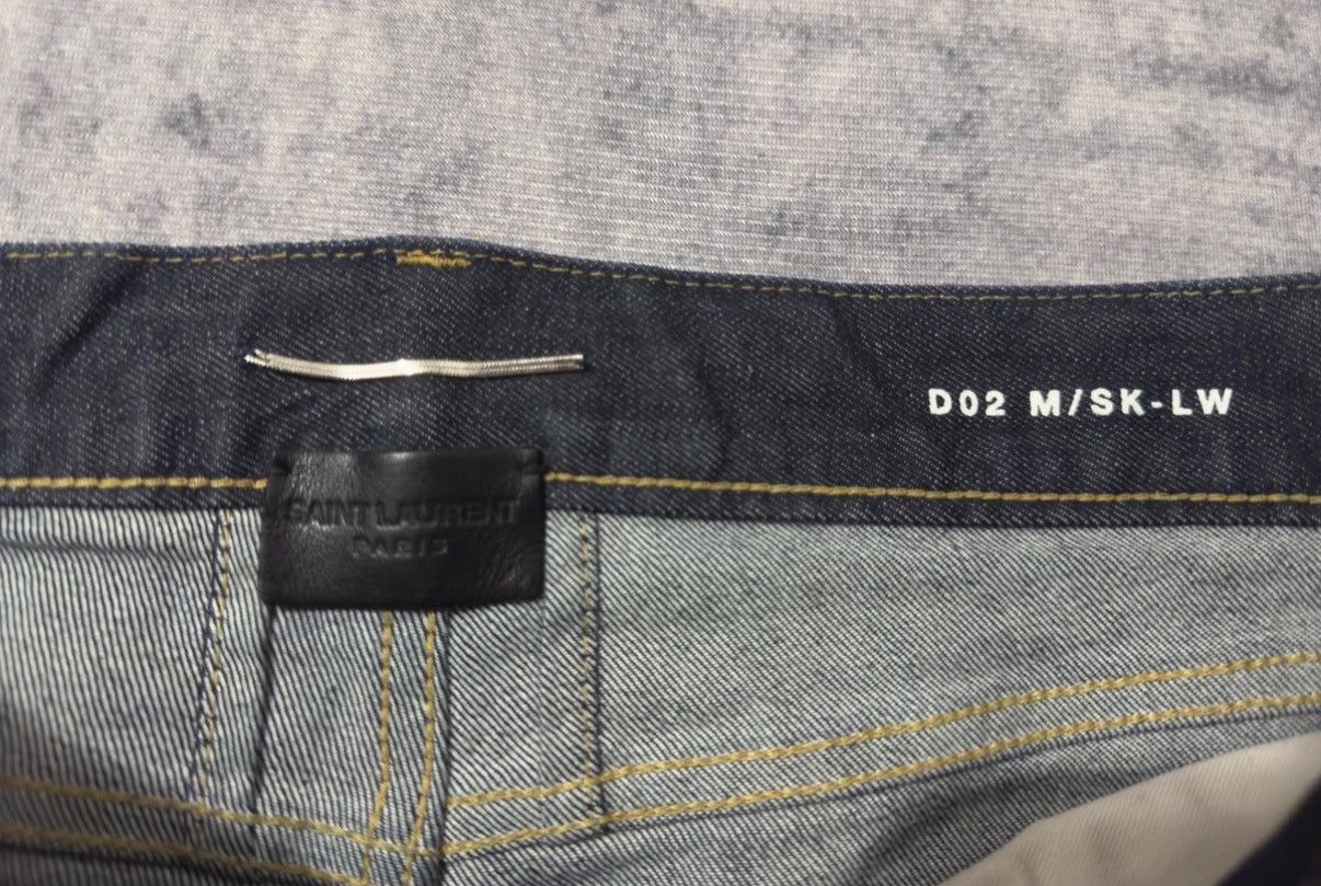 Saint Laurent Paris Saint Laurent (SLP) 13FW Dark Blue Selvedge Raw Denim Jeans Size US 31 - 6 Thumbnail