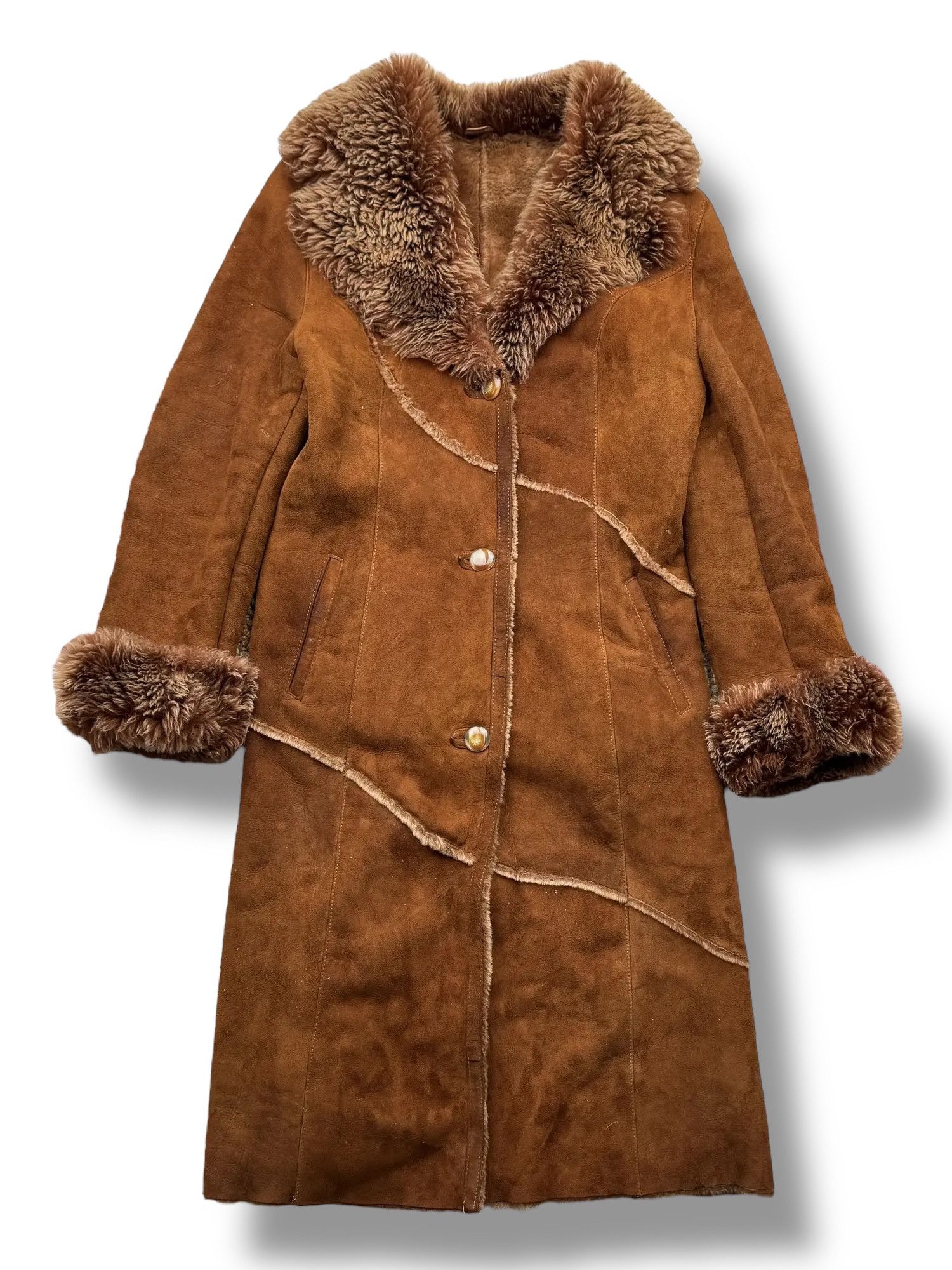 Vintage Real Sheepskin Coat From The 90s(V212) Size M / US 6-8 / IT 42-44 - 1 Thumbnail