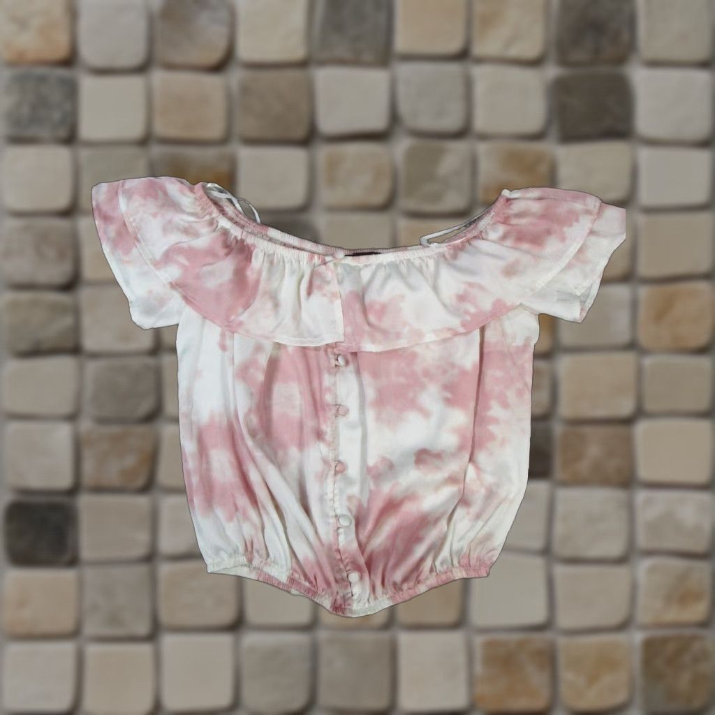 Lulus Lulus Blouse Womens S Pink White Striped Round Neck Sleeveless Button Size S / US 4 / IT 40 - 1 Thumbnail