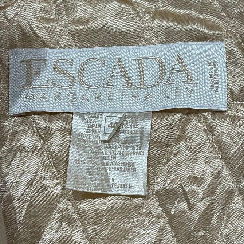 Designer × Escada × Vintage Vintage ESCADA Faux Fur Hoodie Cashmere Wool Down Jacket Size M / US 6-8 / IT 42-44 - 9 Thumbnail