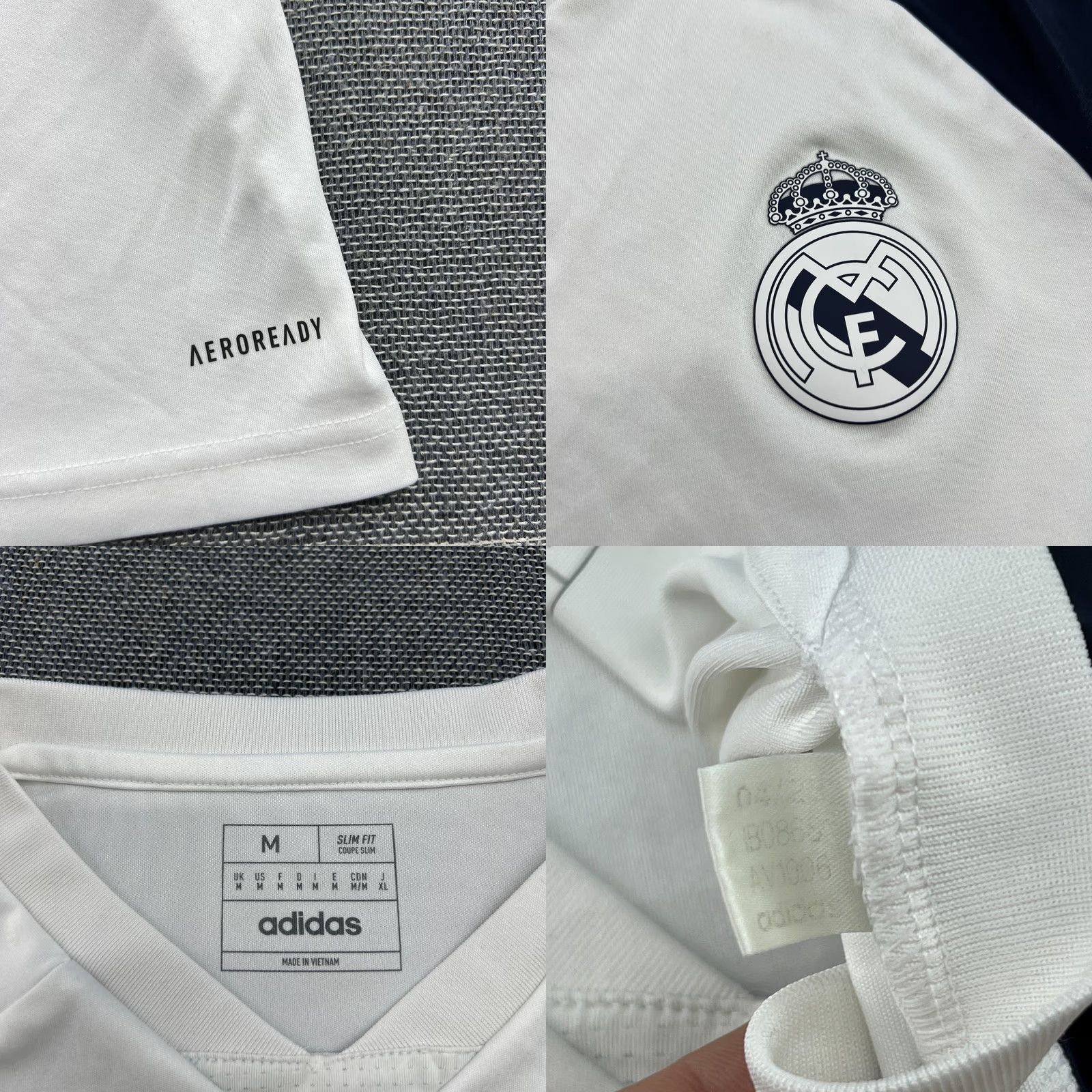 Adidas Real Madrid adidas Shirt Jersey Football Training Mens Medium White Size US M / EU 48-50 / 2 - 8 Thumbnail