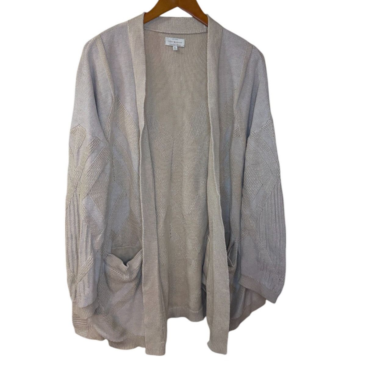 Lucky Brand Lucky Brand Cardigan Women X Large Beige Cotton Modal Size XL / US 12-14 / IT 48-50 - 1 Thumbnail