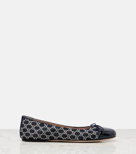 Gucci oc11z0126 Women's GG Crystal Ballet Flats in Multicolor Size US 9 / IT 39 - 4 Thumbnail