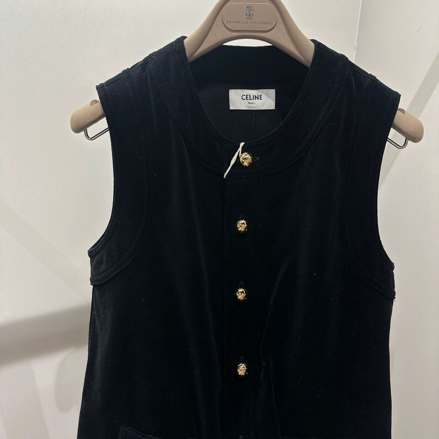 Celine Celine apr69 Sleeveless Velvet Dress Size S Cotton Size S / US 4 / IT 40 - 6 Thumbnail