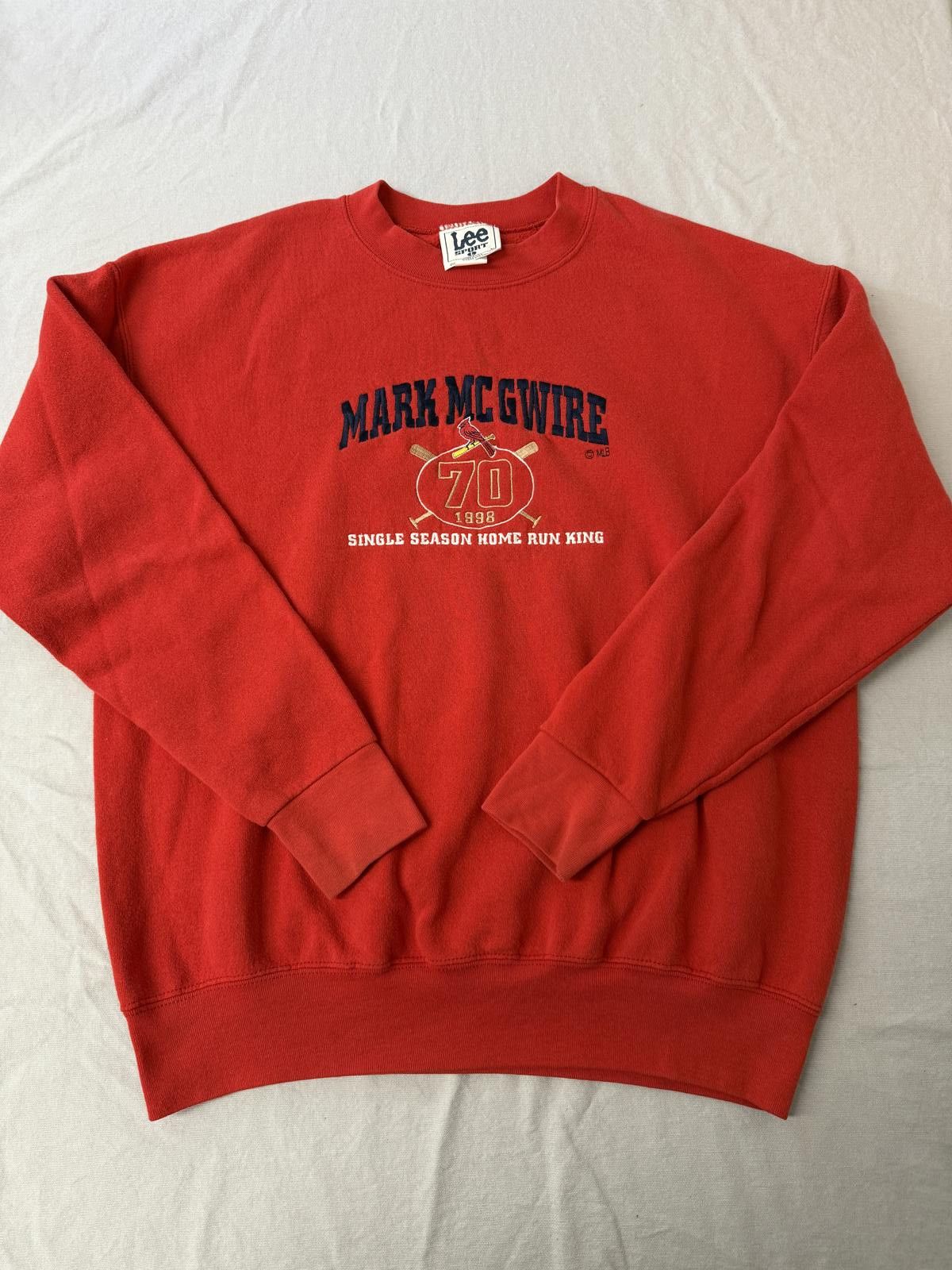 Lee VTG Mark Mcgwire Crewneck Single Season Home Run Sweatshirt Size US L / EU 52-54 / 3 - 1 Thumbnail