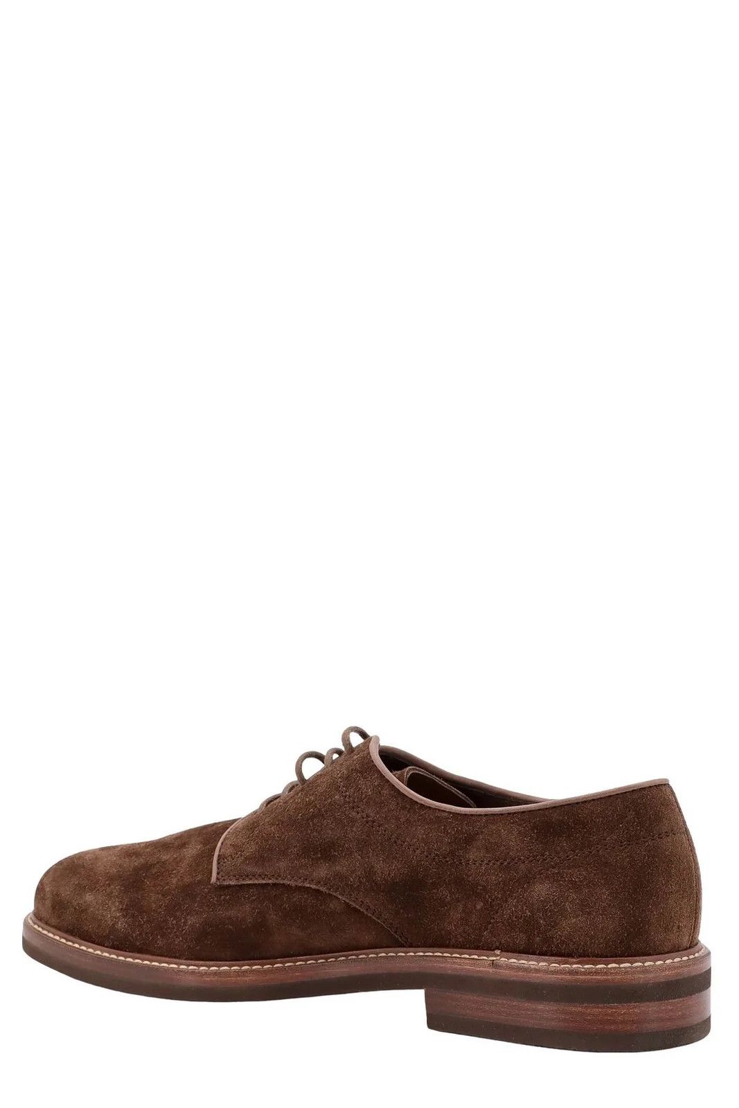 Brunello Cucinelli o1w1db10725 Lace Up Derby Shoes in Dark Brown Size US 12 / EU 45 - 3 Thumbnail