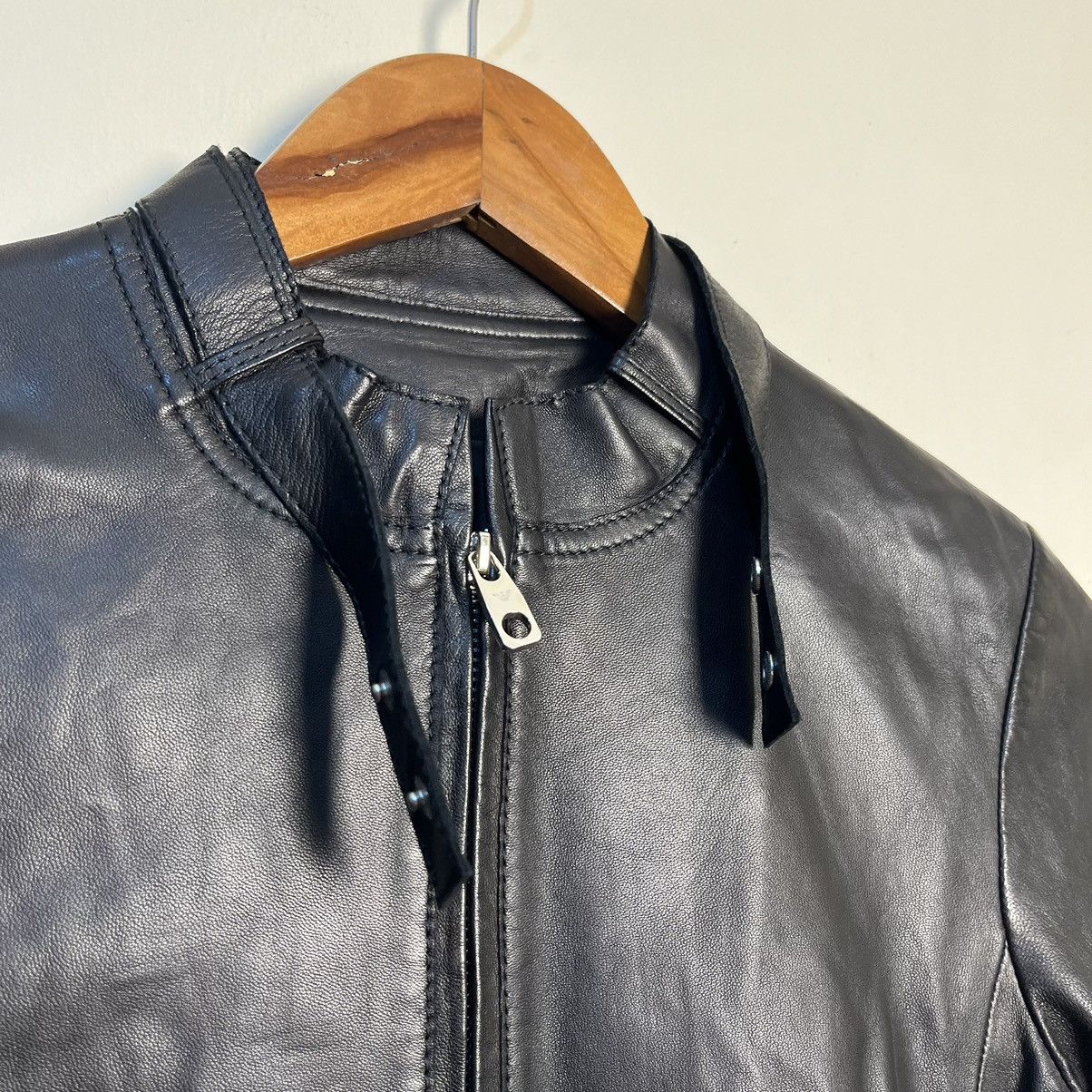 Emporio Armani Emporio Armani Women's Biker Leather Jacket Size XS / US 0-2 / IT 36-38 - 10 Thumbnail