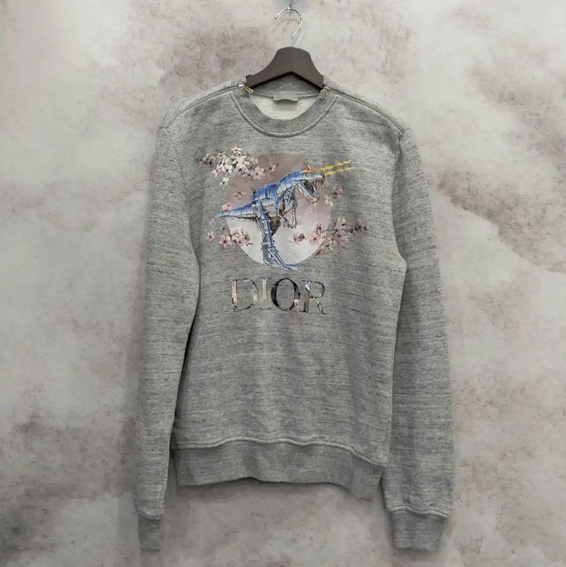 Dior Gray Cotton Long Sleeve Sweatshirt 0089