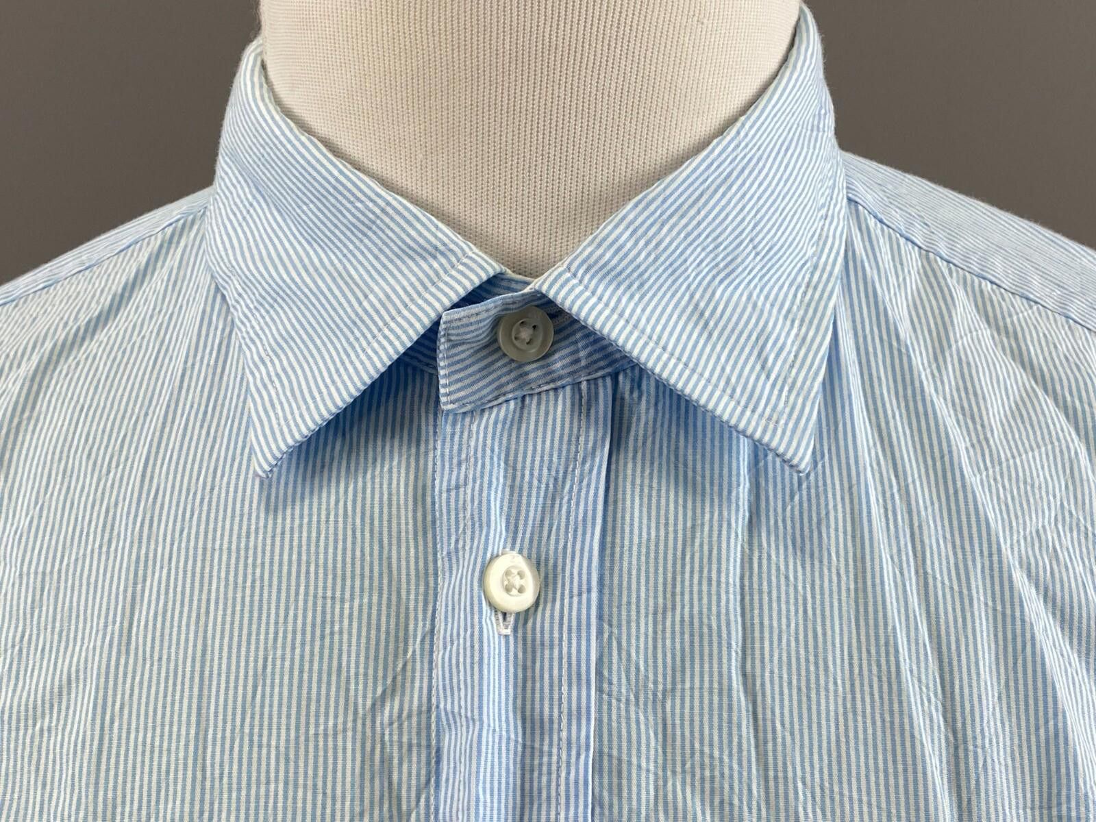 Ermenegildo Zegna Z Zegna Sport Blue Stripe Button Down Shirt Size XL Size US XL / EU 56 / 4 - 5 Thumbnail