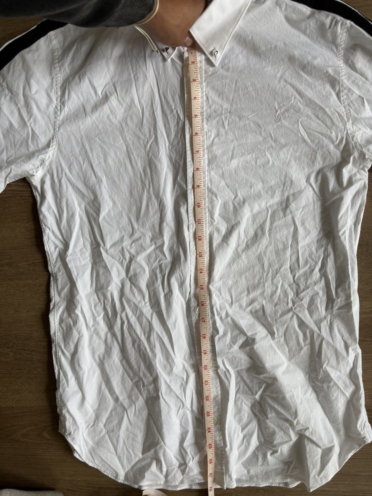 Alexander McQueen NWT Alexander McQueen White Black Stripe Spike Button Down Size US XL / EU 56 / 4 - 8 Thumbnail