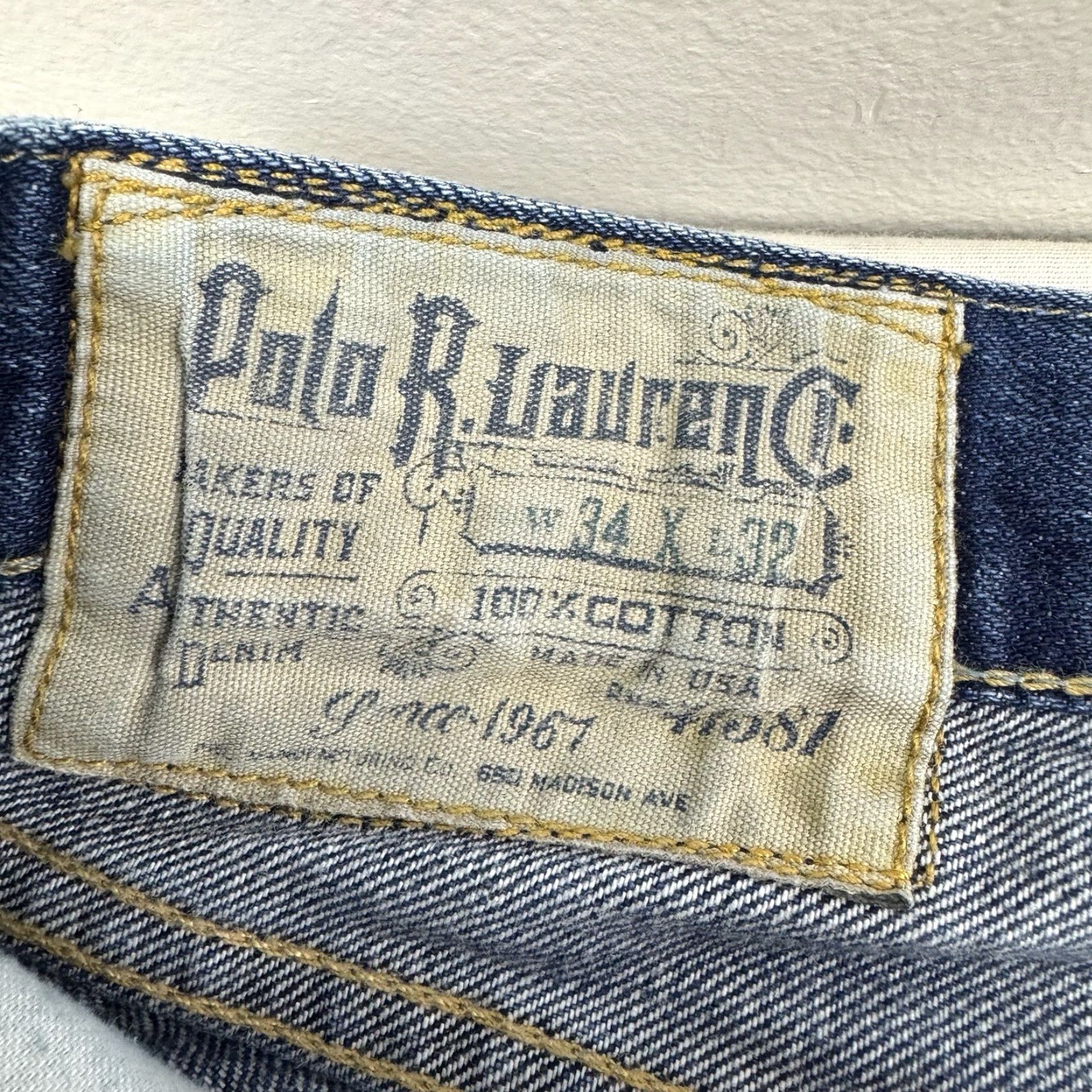 Polo Ralph Lauren Vintage Polo Ralph Lauren Jeans Adult 34x32 Straight Leg Hipster Denim Blue Cotton 90s Mens Pants Size US S / EU 44-46 / 1 - 3 Thumbnail